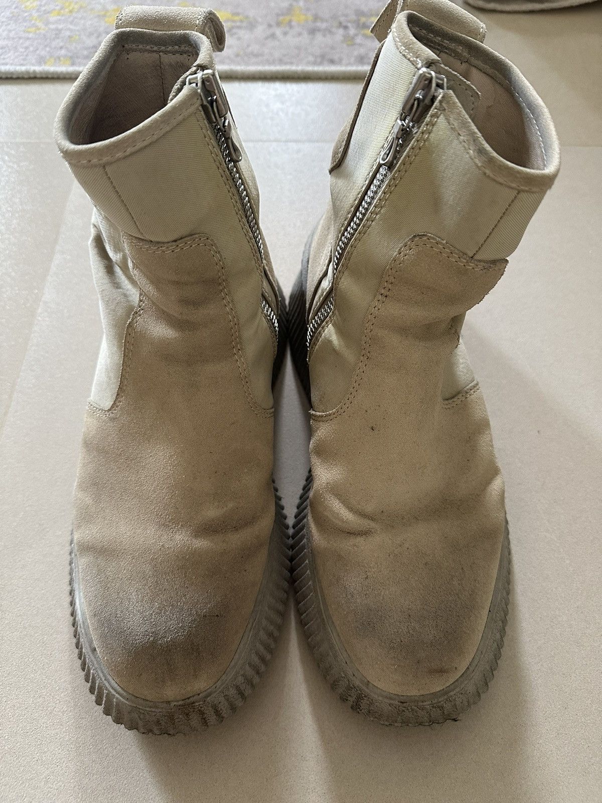 image of Julius Ss20 Short Cream Suede Boots in Beige, Men's (Size 9.5)