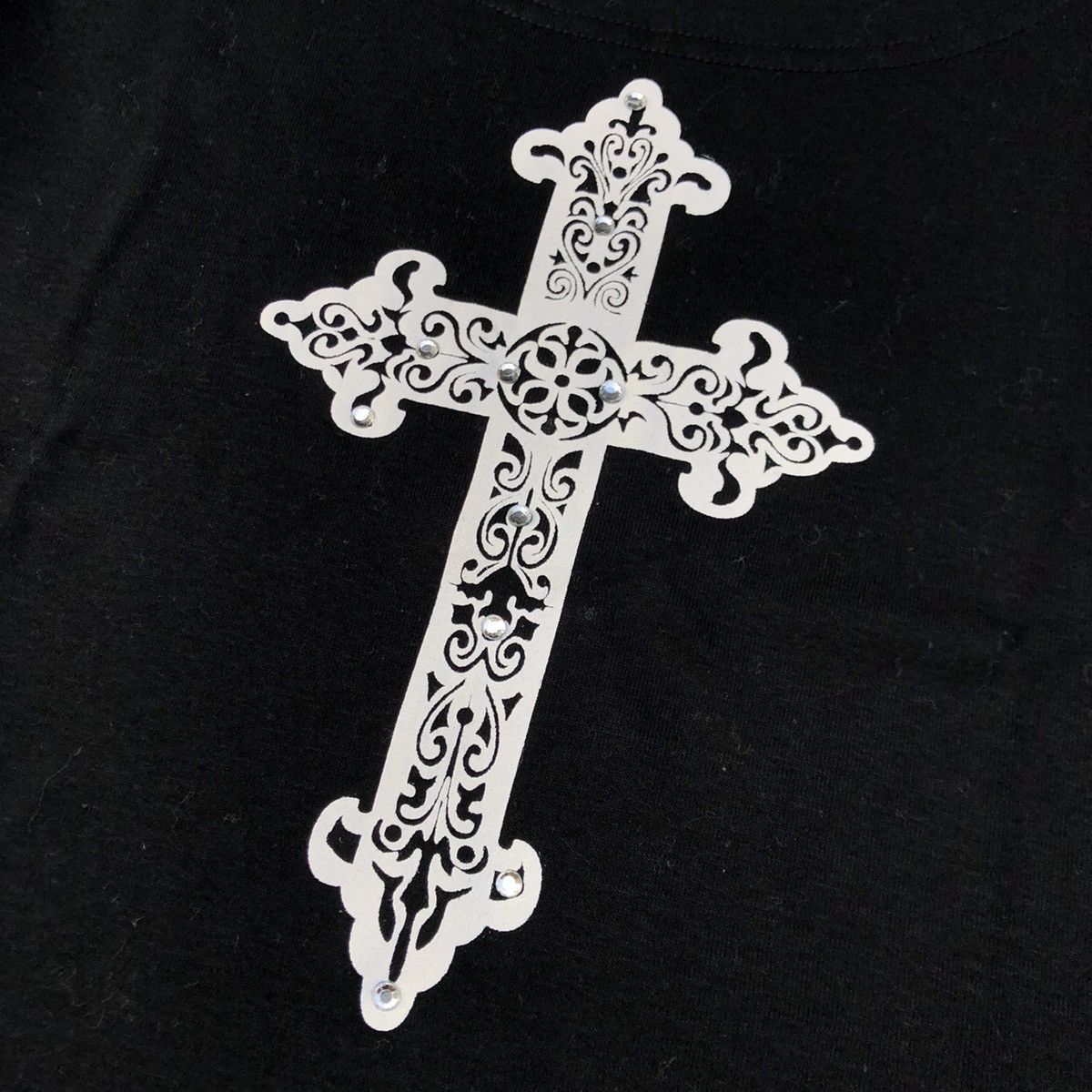 Japanese Brand Y2k Cross Baby Tee Size ONE SIZE - 3 Thumbnail