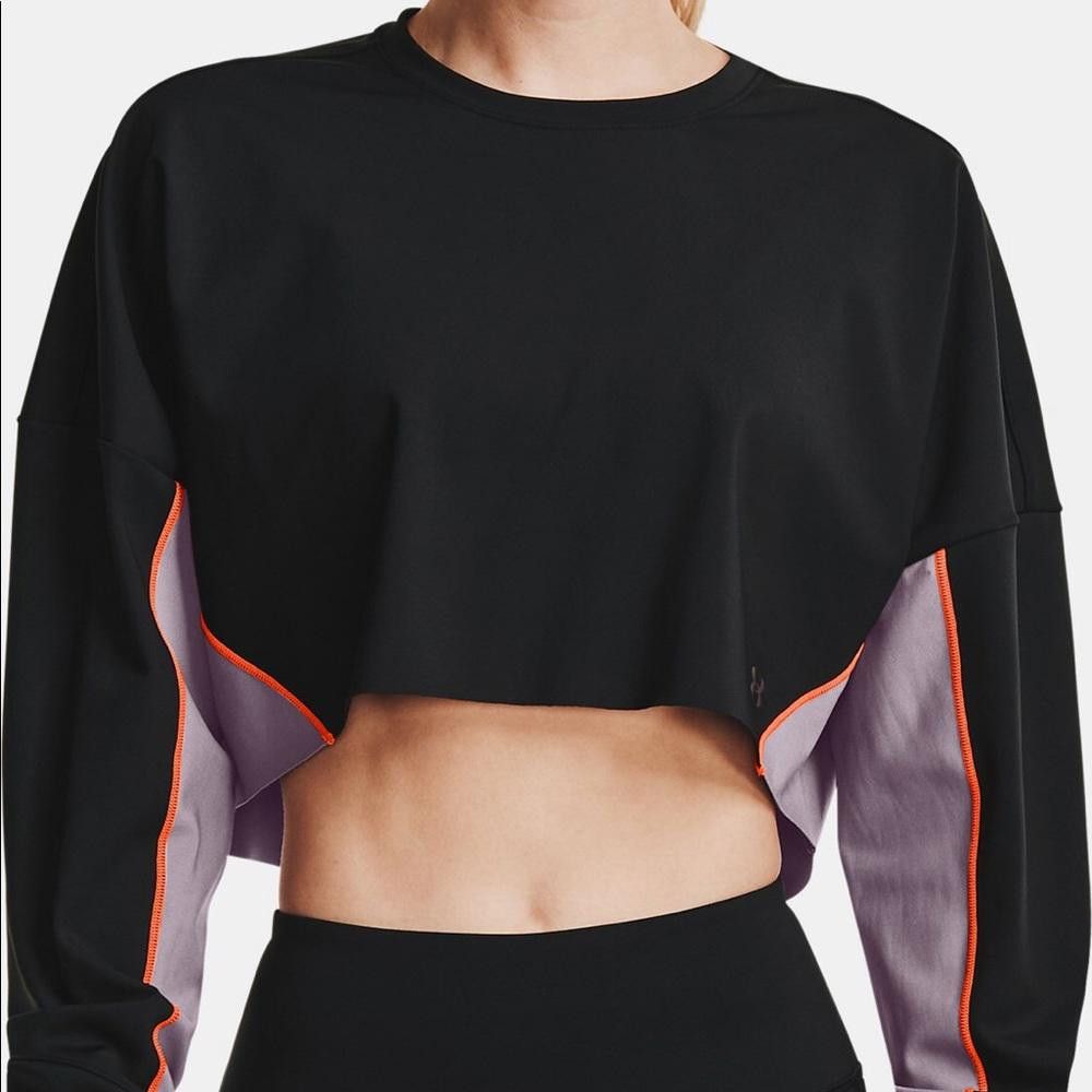 Under Armour Under Armour Black and Purple Rush Cropped Long Sleeve Size S / US 4 / IT 40 - 2 Thumbnail