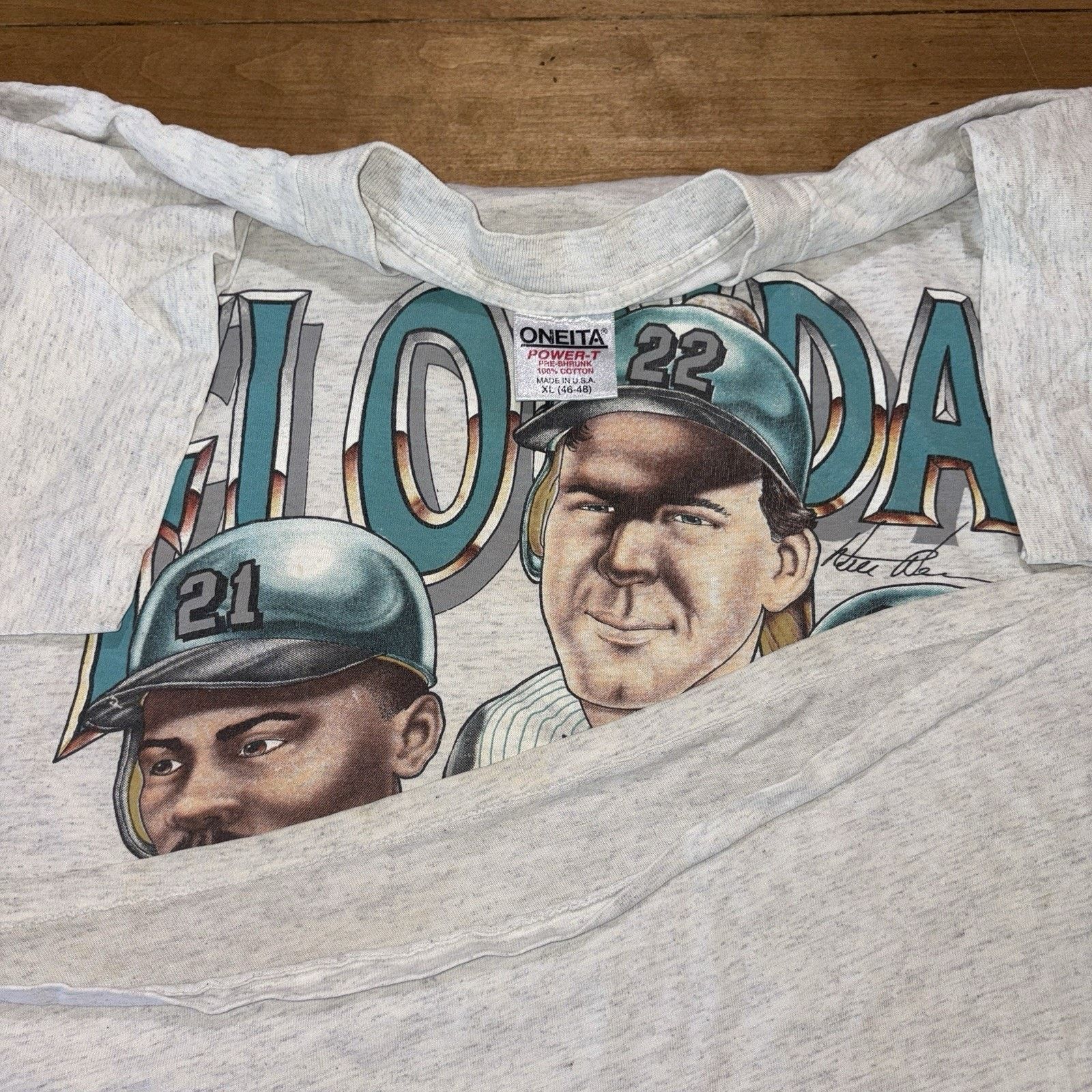 Vintage Florida Marlins Vintage Shirt 1993 Inaugural caricatures Size US XL / EU 56 / 4 - 4 Thumbnail