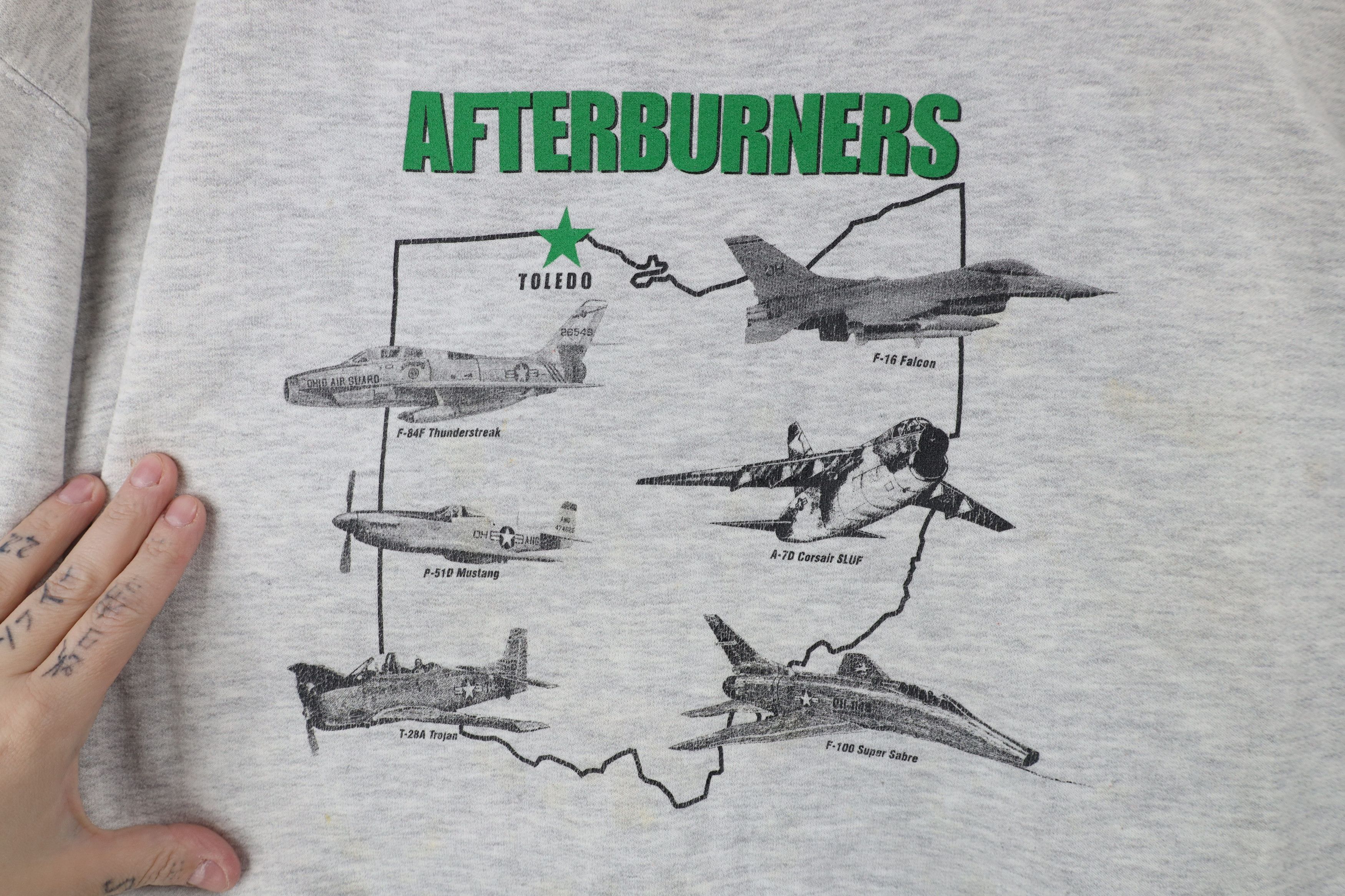 Vintage Vintage 90s Afterburners Fighter Jets Airplanes Sweatshirt Size US XXL / EU 58 / 5 - 4 Thumbnail
