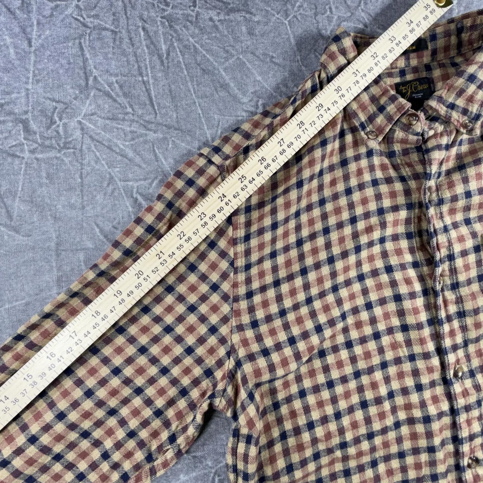 J.Crew J-Crew Shirt Men's M Brown Flannel Cashmere Blend Slim Fit Size US M / EU 48-50 / 2 - 7 Thumbnail
