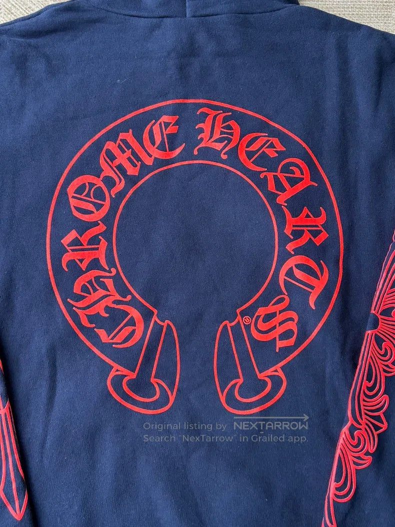 Chrome Hearts CHROME HEARTS Size M Red horseshoe print navy blue hoodie Size US M / EU 48-50 / 2 - 5 Thumbnail