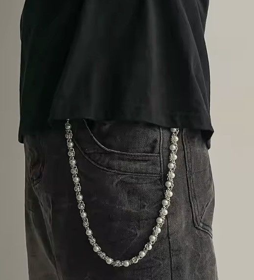 Jewelry Imitation Pearl Wallet Chain, Pants Chain Size ONE SIZE - 1 Thumbnail