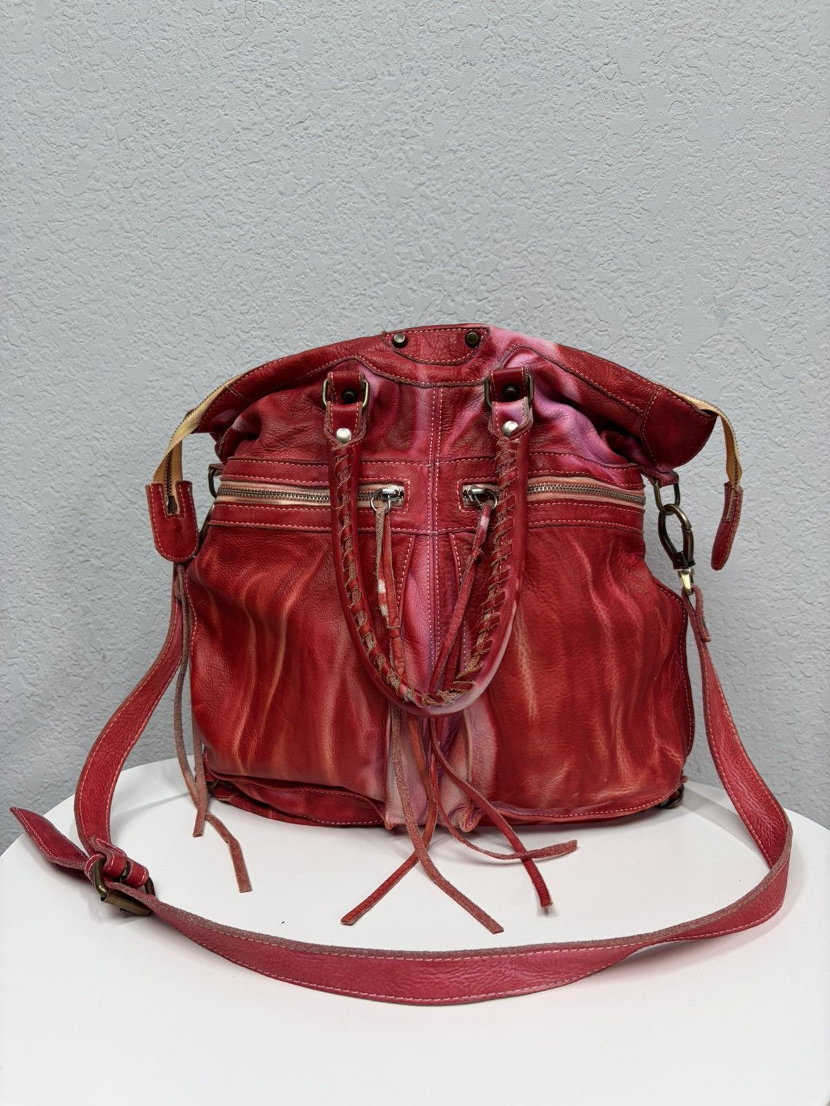 KMRii Balenciaga City Style Red Distressed Leather Bag Y2K Archive Size ONE SIZE - 17 Thumbnail