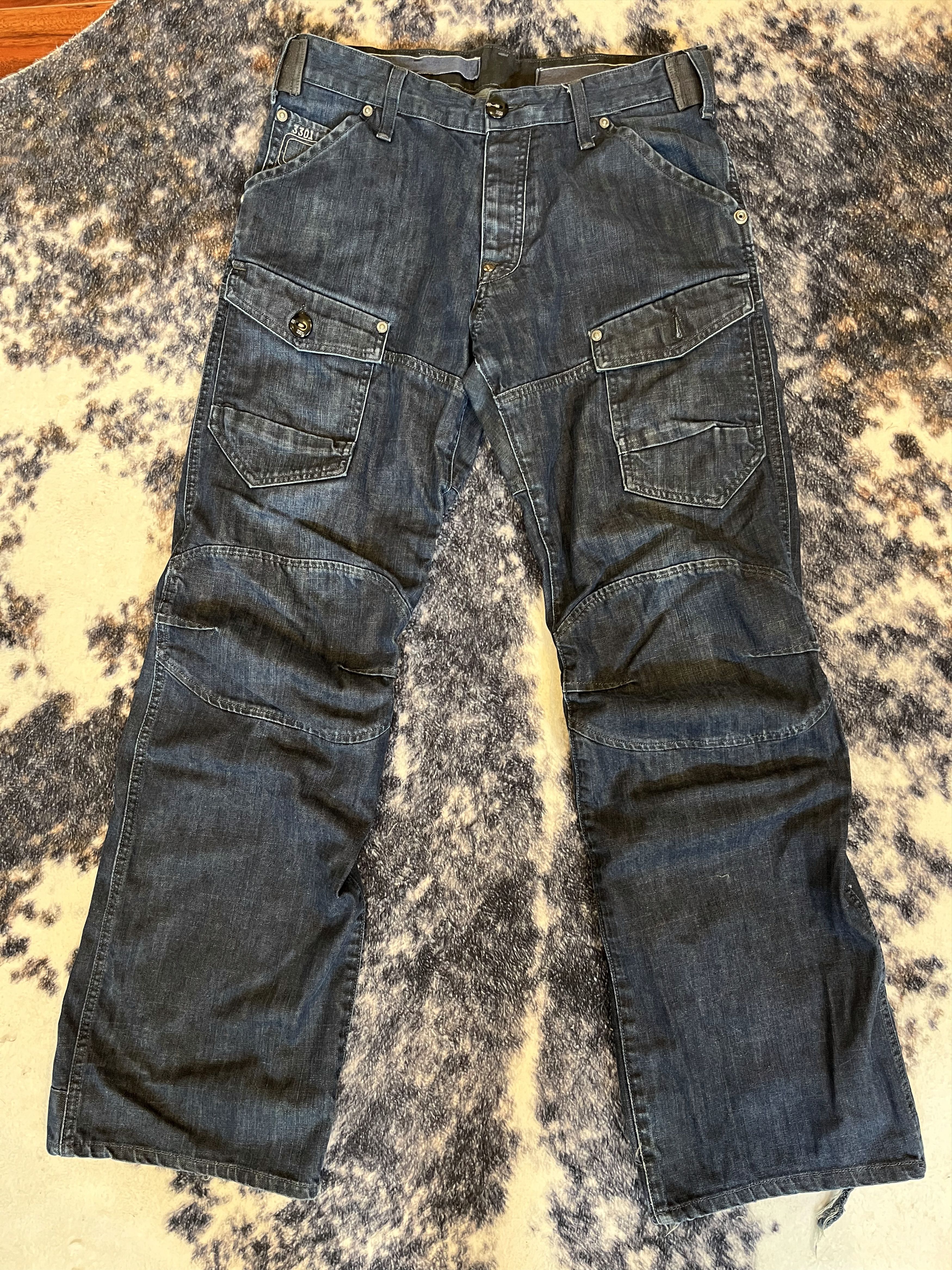 G-Star 3301 Raw denim cargo pants