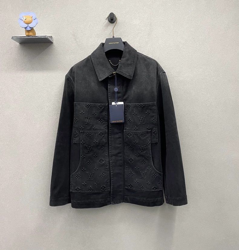 Louis Vuitton Louis Vuitton 24 Washed and Worn Black Denim Jacket Size US M / EU 48-50 / 2 - 1 Thumbnail