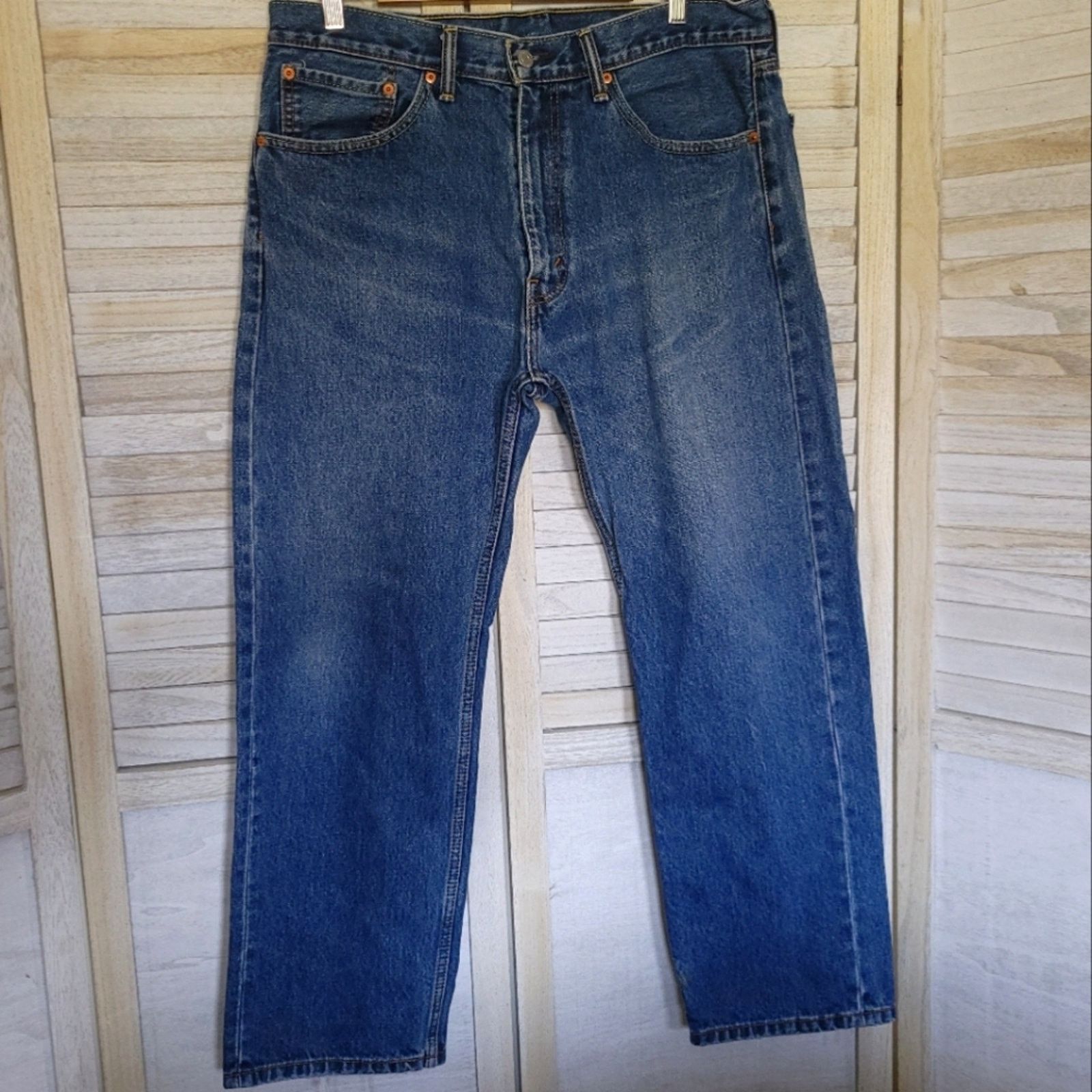 Levi's Levi's 505 Mens Jeans Size 36 36x29 Straight Leg Blue Denim Size US 36 / EU 52 - 4 Thumbnail