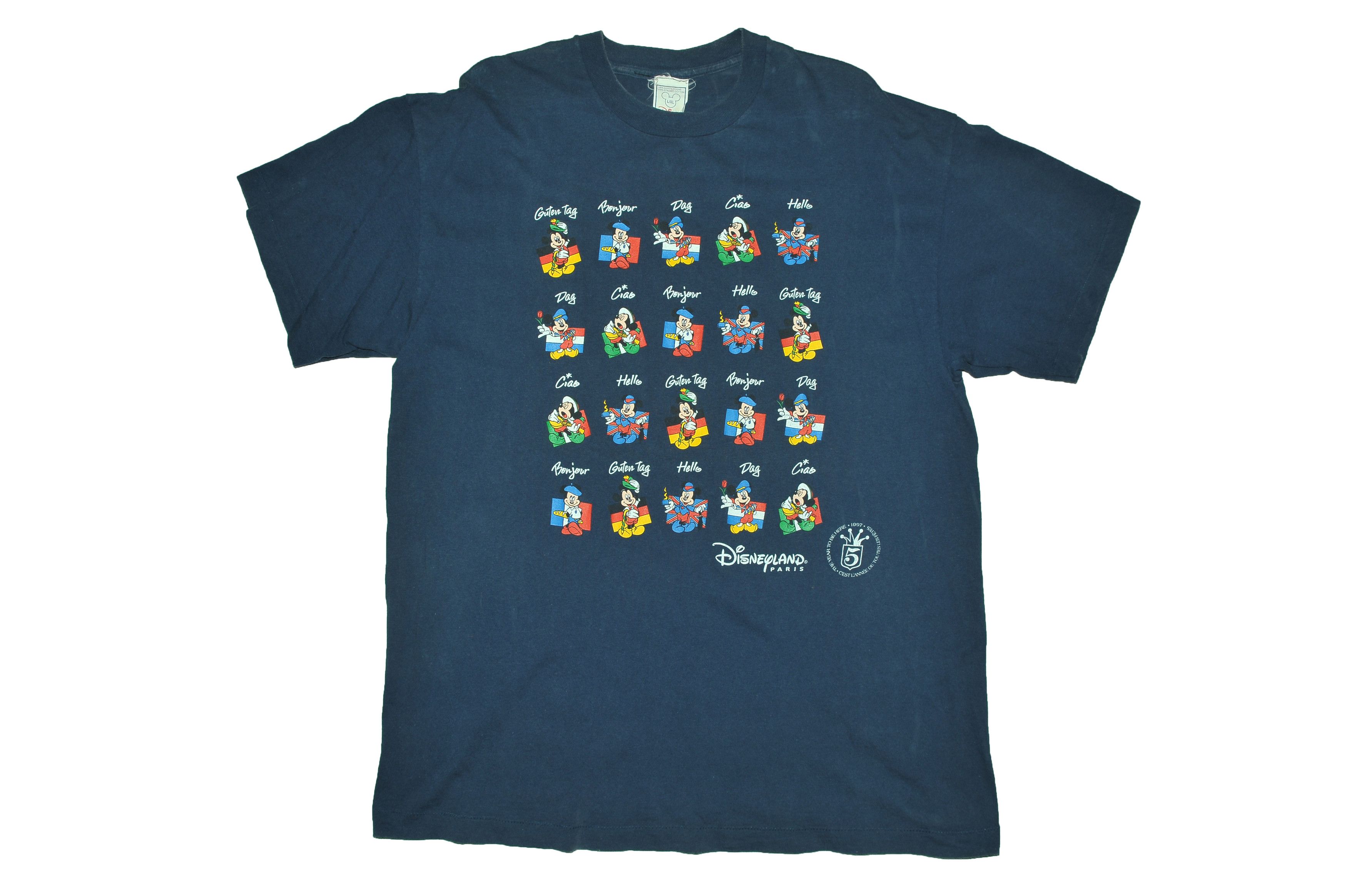 Disney Vintage Disneyland Paris Mickey Mouse T-shirt Size US XL / EU 56 / 4 - 1 Thumbnail
