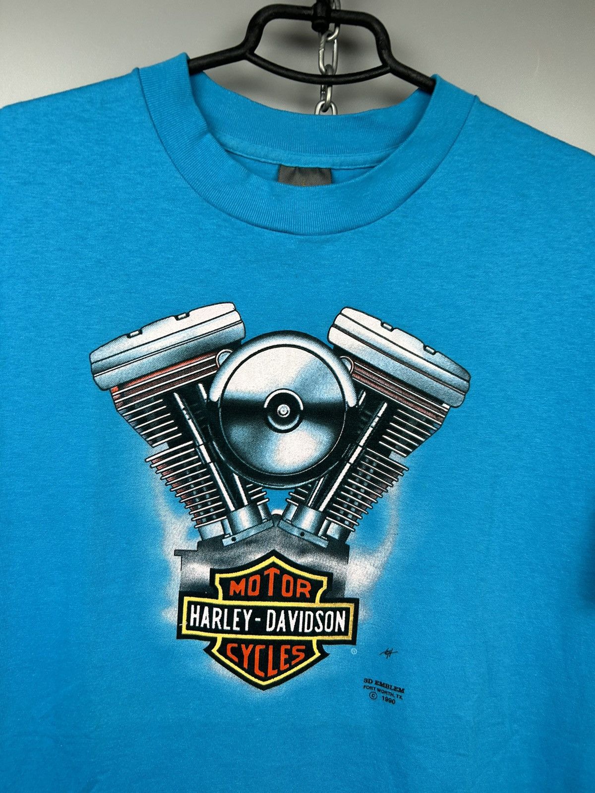 Harley Davidson × Vintage Vintage 3D Emblem Harley Davidson 1990 T shirt Size US L / EU 52-54 / 3 - 2 Thumbnail