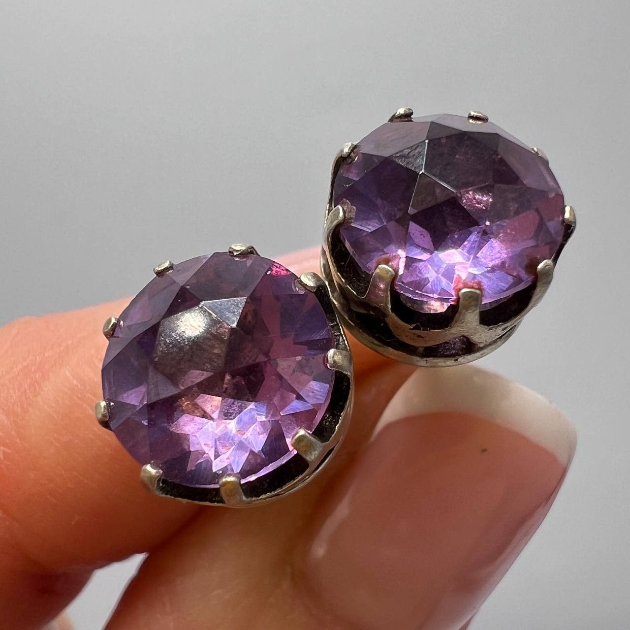 Vintage Vintage USSR Gilded Silver 875 Stud Earrings Signed 4.4g Size ONE SIZE - 2 Thumbnail