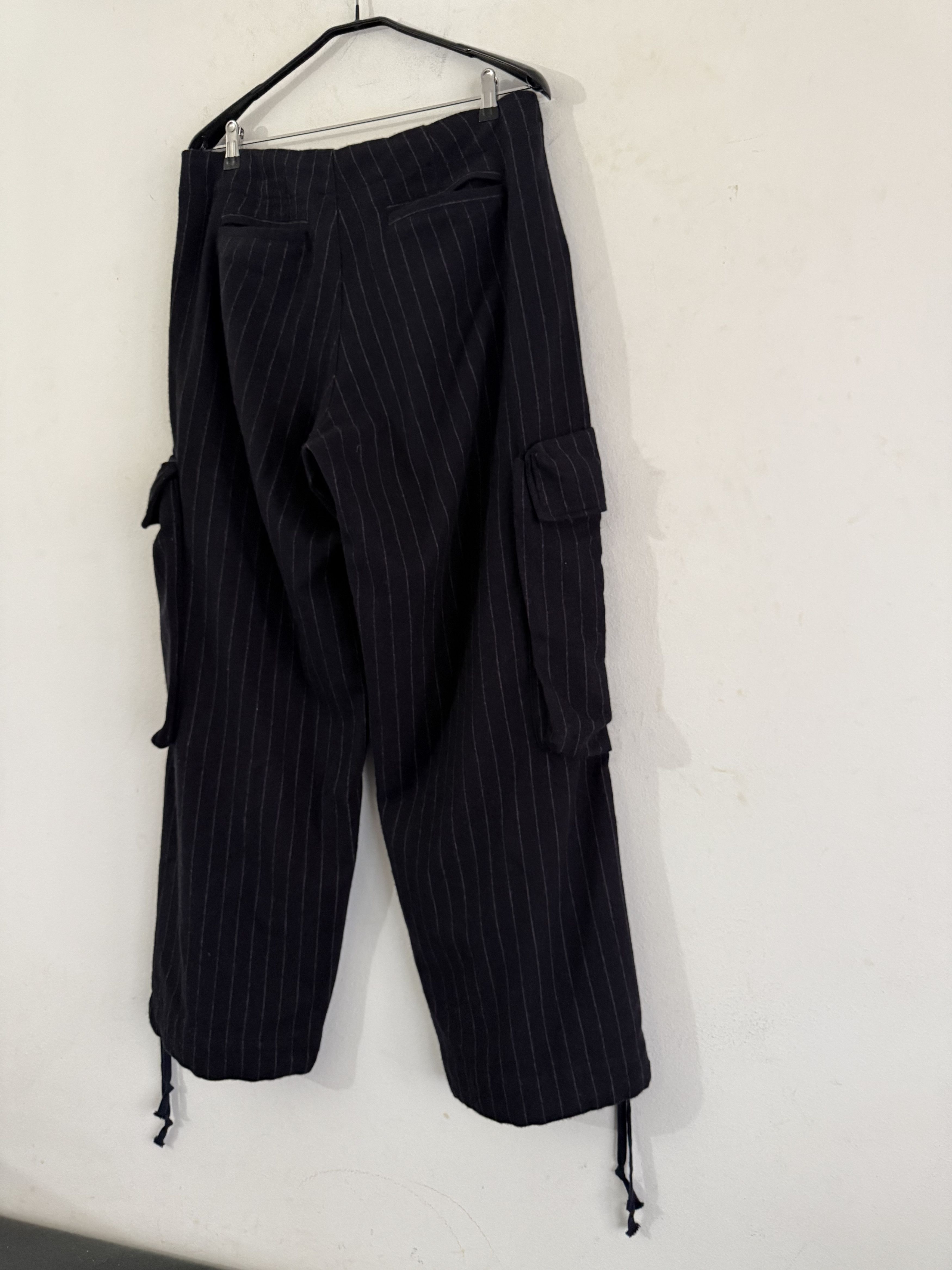 Greg Lauren Pinstriped Wide Trousers Size US 30 / EU 46 - 6 Thumbnail