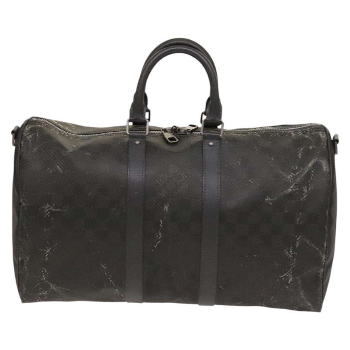 Louis Vuitton LOUIS VUITTON Damier Carbon Keepall 45 Boston Bag Black Size ONE SIZE - 13 Thumbnail
