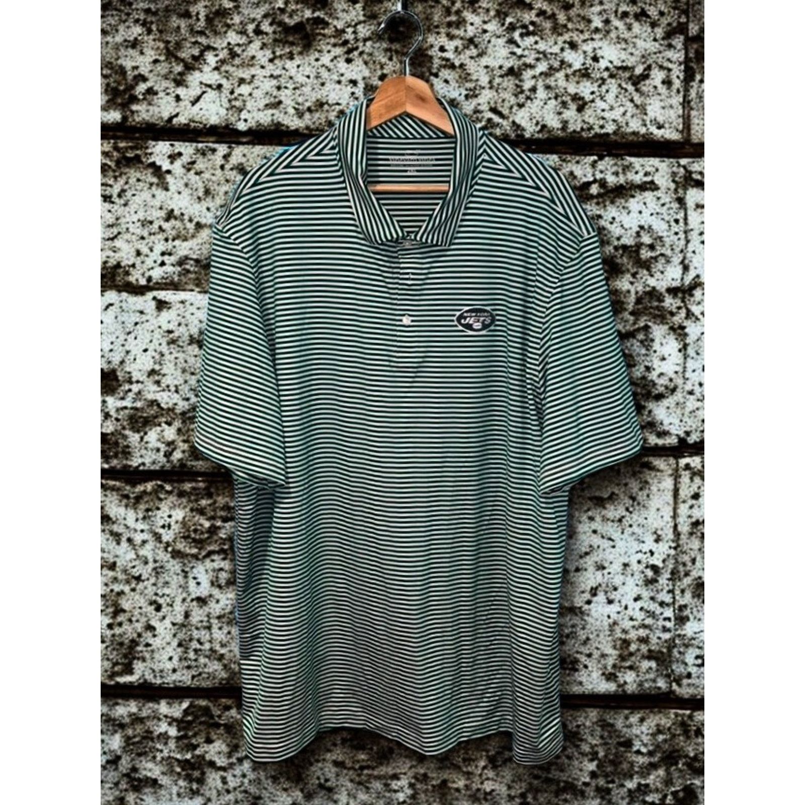 Vineyard Vines New York Jets Vineyard Vines Winstead Stripe Polo Sz 2XL Size US XXL / EU 58 / 5 - 7 Thumbnail