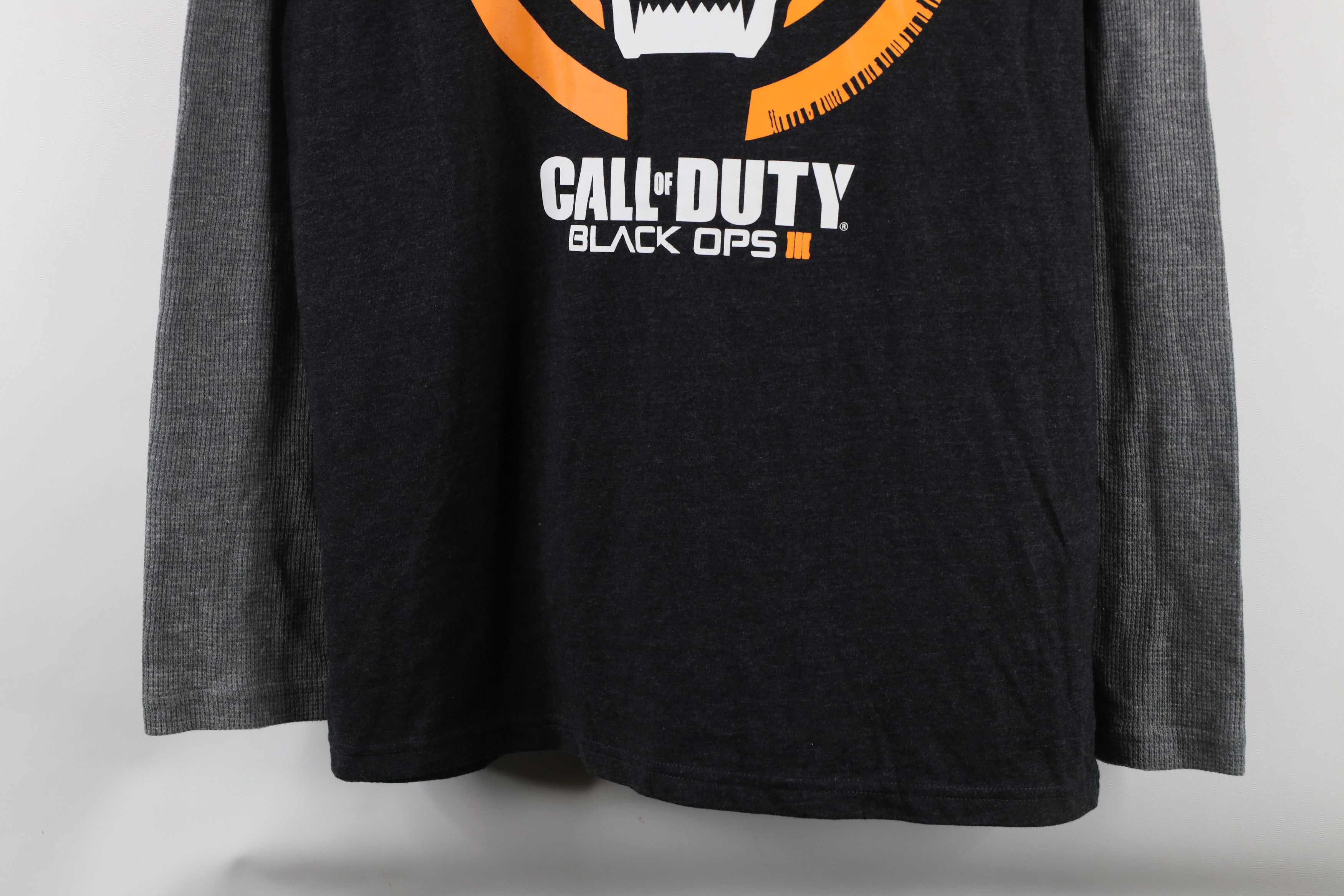 Vintage Y2K Waffle Knit Call of Duty Black OPS III T-Shirt Gray Size US L / EU 52-54 / 3 - 3 Thumbnail