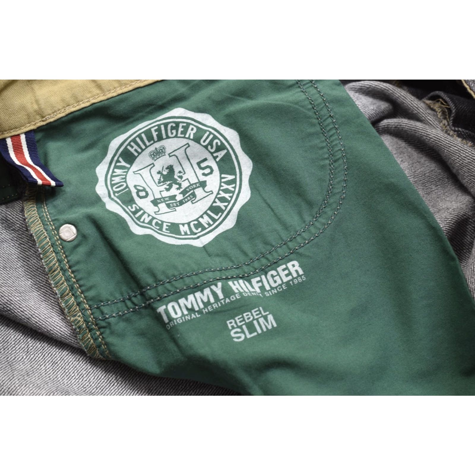 Tommy Hilfiger Tommy Hilfiger Rebel Slim Jeans Men's 42x30 Dark Wash Denim Blue Black 5-Pocket Logo Slim Straight Vintage No Size US 42 / EU 58 - 5 Thumbnail