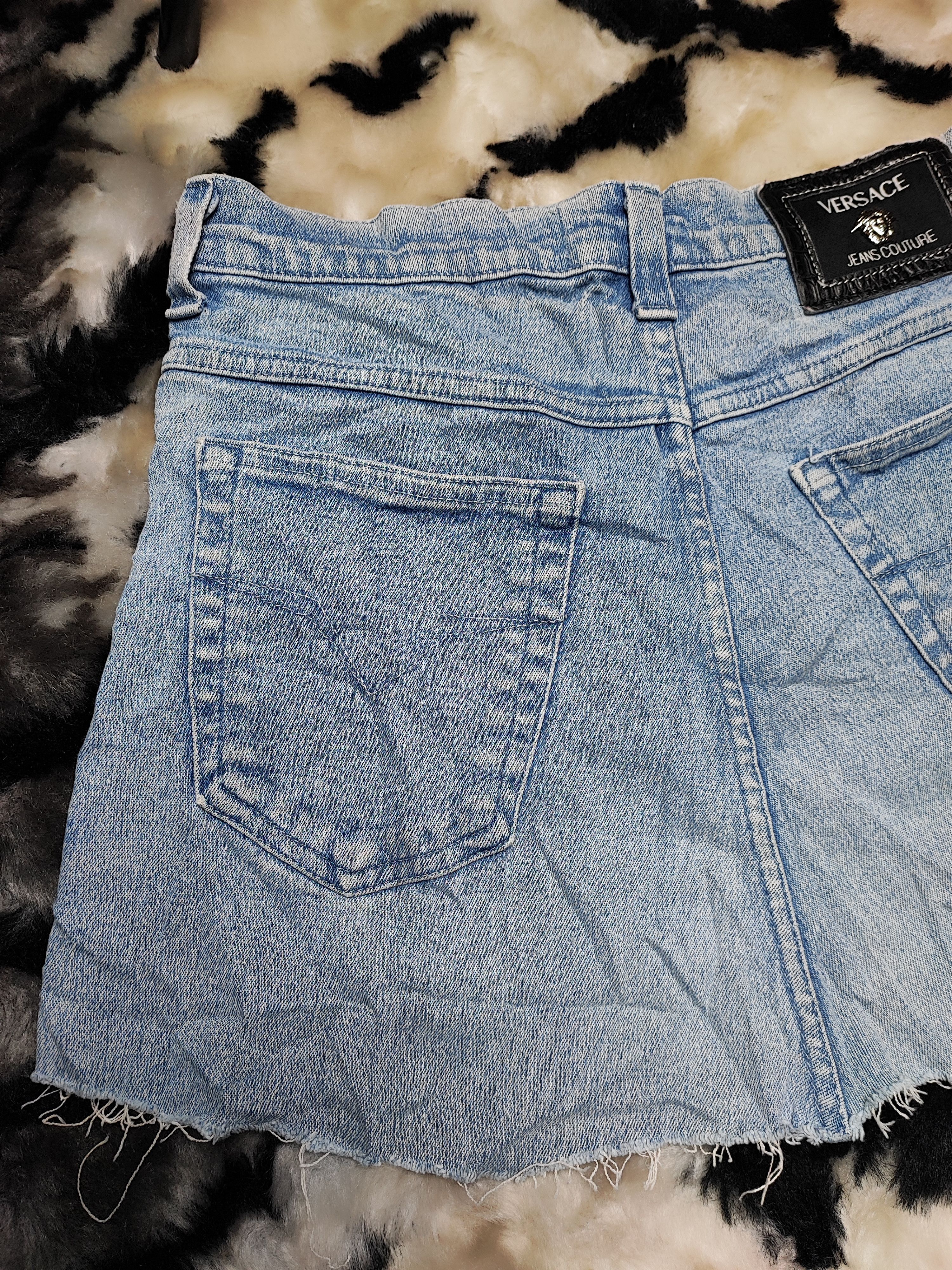 If Six Was Nine Denim Skirt Distress Versace Jeans Size 28" / US 6 / IT 42 - 16 Thumbnail