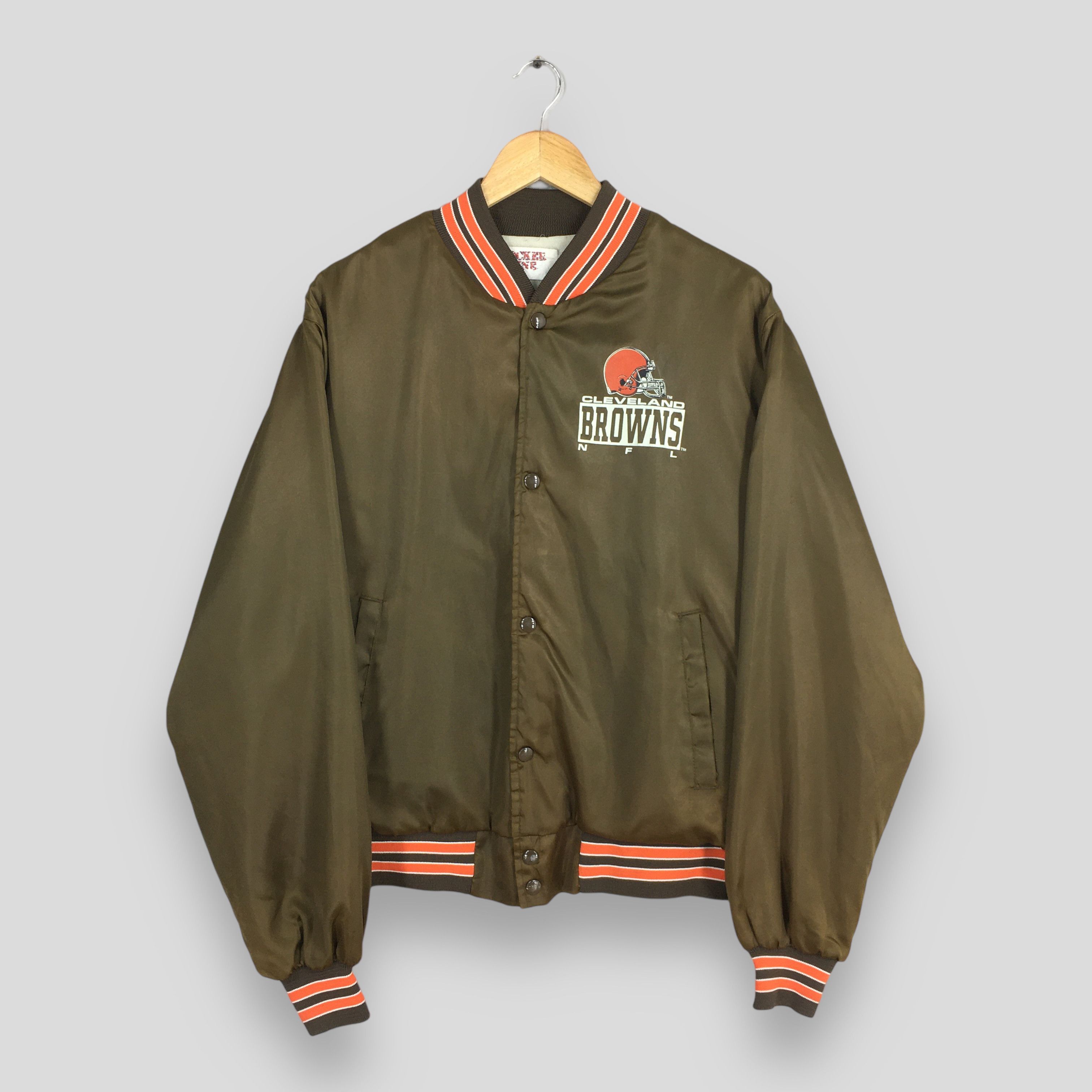 NFL Vintage 90's Cleveland Browns Rugby NFL Bomber Jacket Large Size US L / EU 52-54 / 3 - 3 Thumbnail