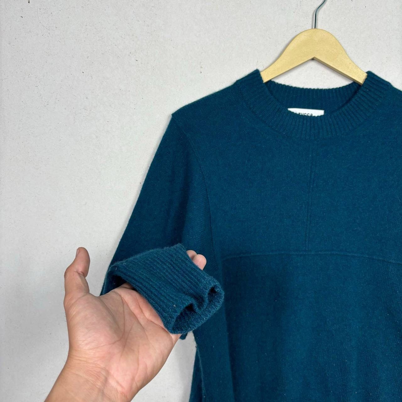 Zucca ZUCCA Knit Sweater M Teal 100% Wool Japanese Designer Size US M / EU 48-50 / 2 - 4 Thumbnail