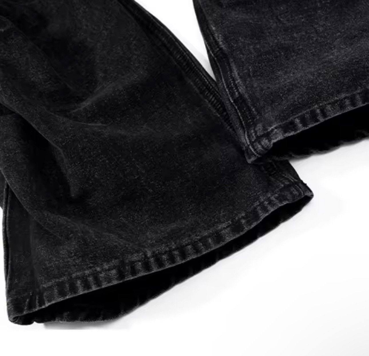 Other Washed Black Designer Streetwear Flared Wide Leg Jeans Size US 29 - 5 Thumbnail