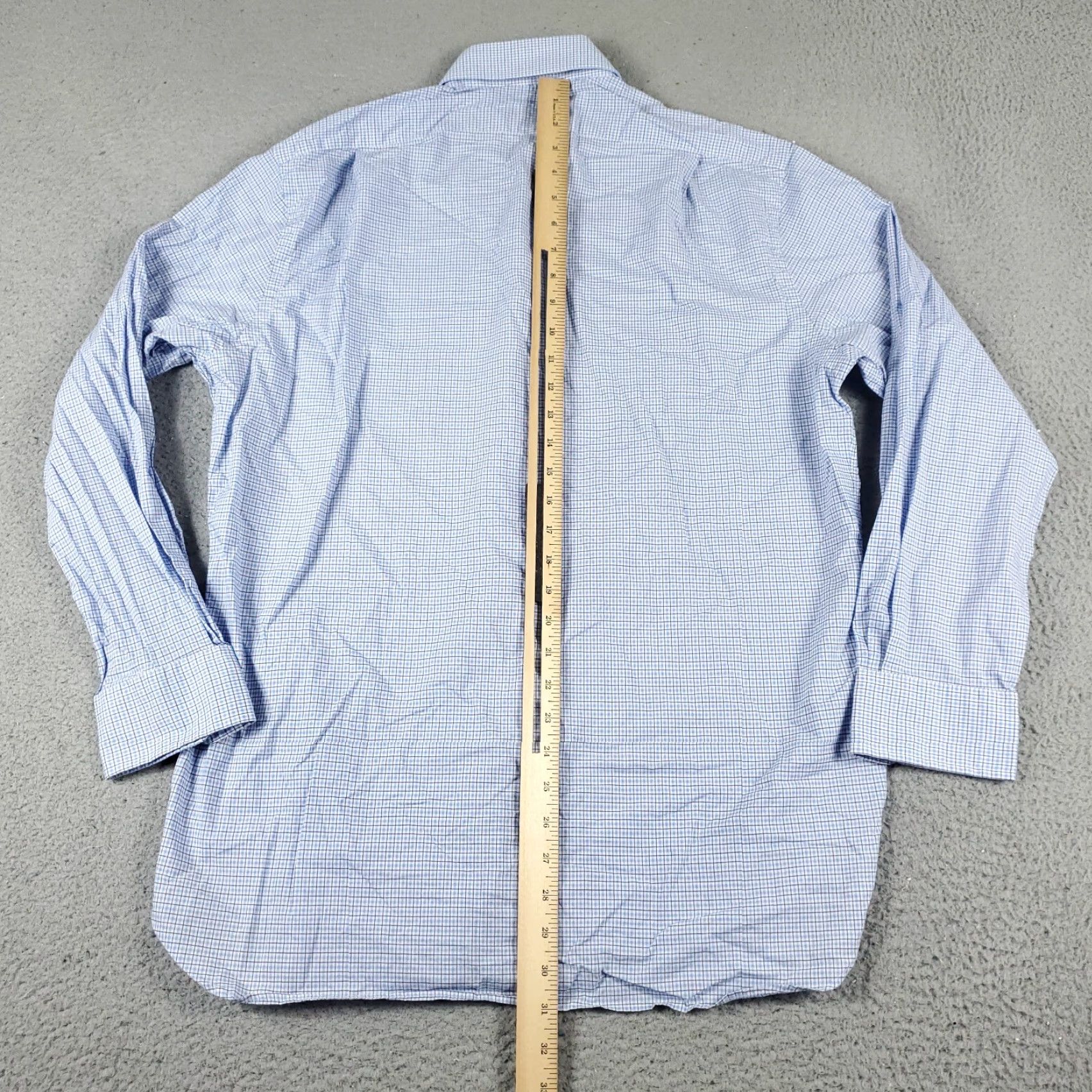 Ralph Lauren Ralph Lauren Shirt Mens 16 Blue Plaid Dress Button Up Long Sleeve Shirt Dress Shirt Men 16 Blue Plaid Button-Down Collar ANSI Size 42R - 3 Thumbnail