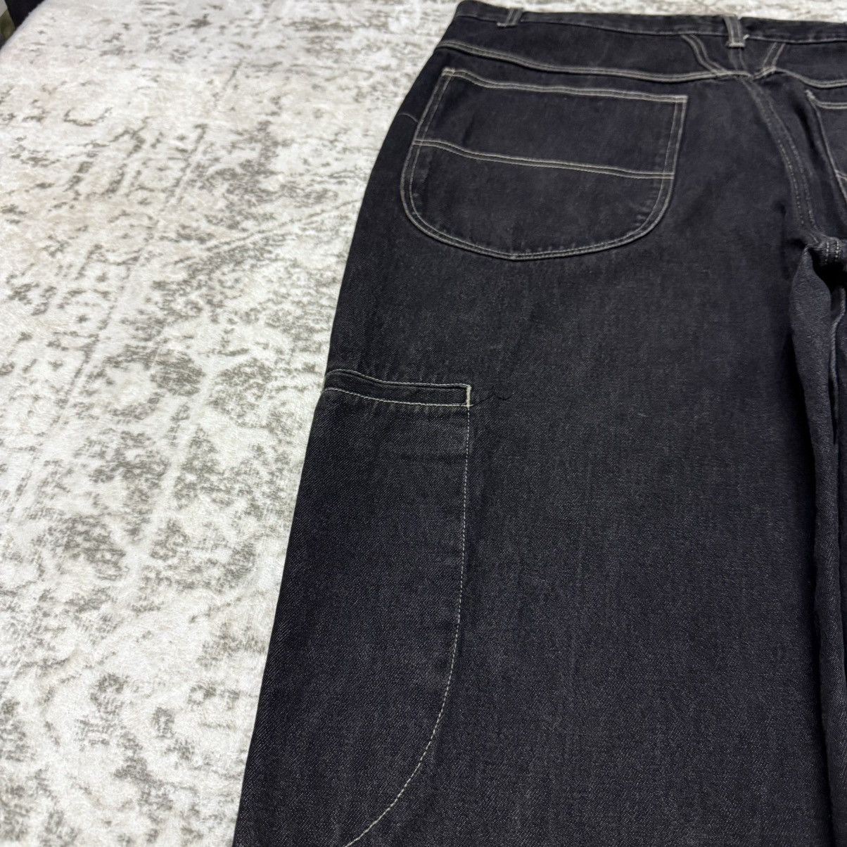 Marithe + Francois Girbaud Girbaud Black Wash Carpenter Loose Denim Pants Size US 40 / EU 56 - 9 Thumbnail