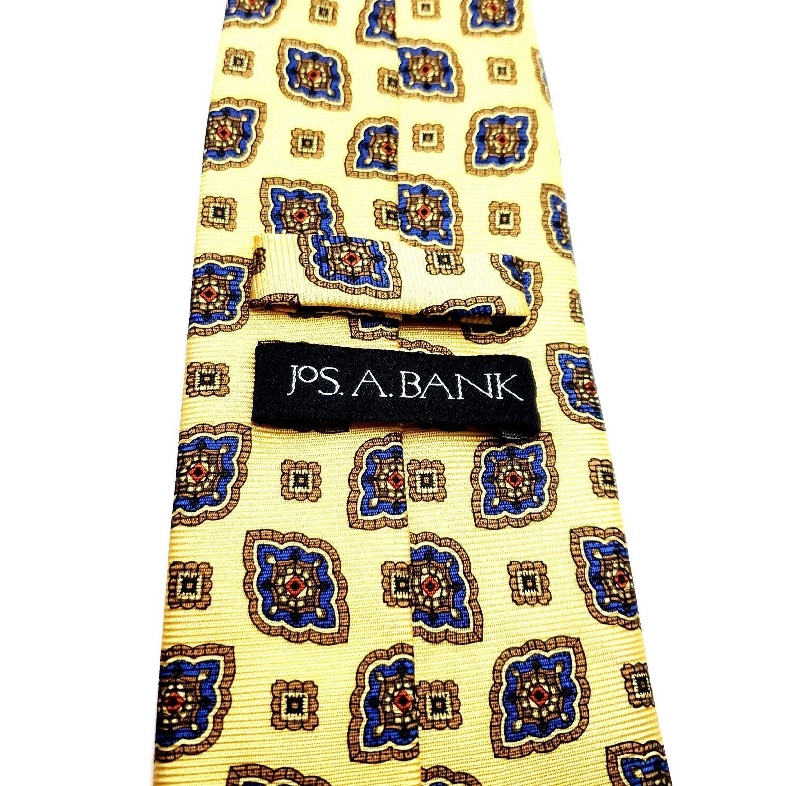 Jos. A. Bank Jos A Bank Silk Tie Print Yellow Geometric Size ONE SIZE - 3 Thumbnail