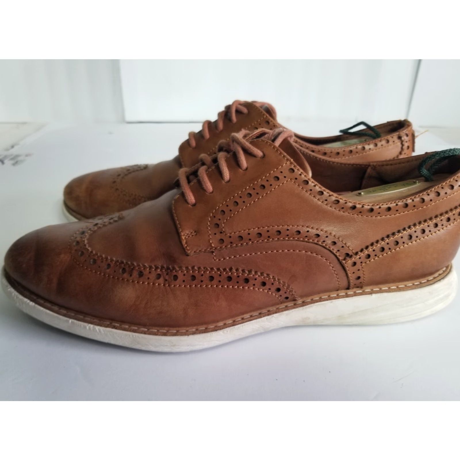 Cole Haan Cole Haan Wing Tip Oxford Dress Shoe Mens Brown Leather Size 12 M GrandEvølution Style 12 M C26930 Size US 12 / EU 45 - 5 Thumbnail