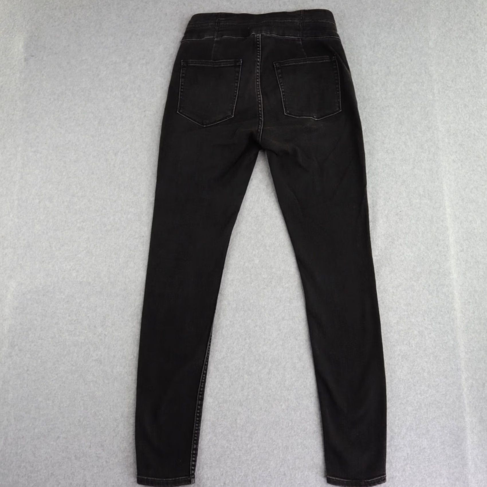 Vintage We The Free Jeans Womens Size 25 Black Skinny High Rise Lace Up Curvy Lovers Knot Size 42" / US 20 - 2 Thumbnail