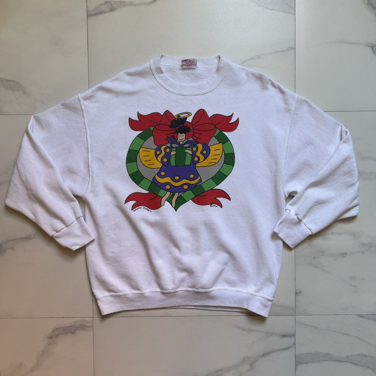 Julius × Vintage Vintage 90s Juli Happy Angel Sweatshirt Size US XL / EU 56 / 4 - 2 Thumbnail