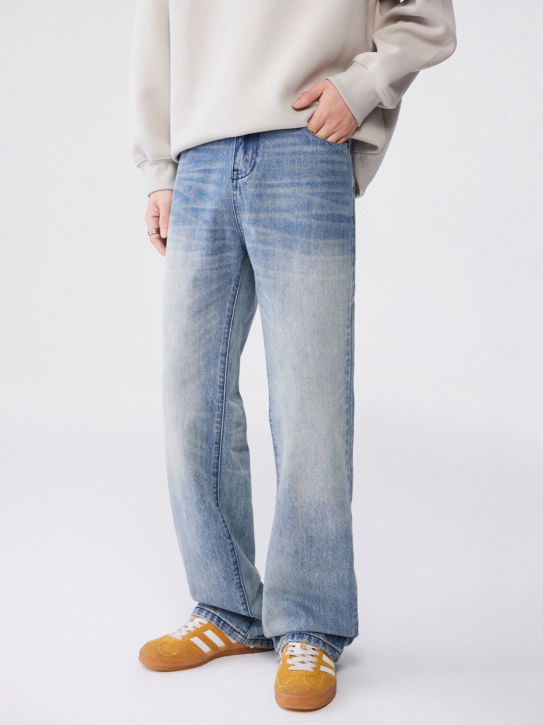 Japanese Brand American high street blue washed flared jeans for men Size US 32 / EU 48 - 3 Thumbnail