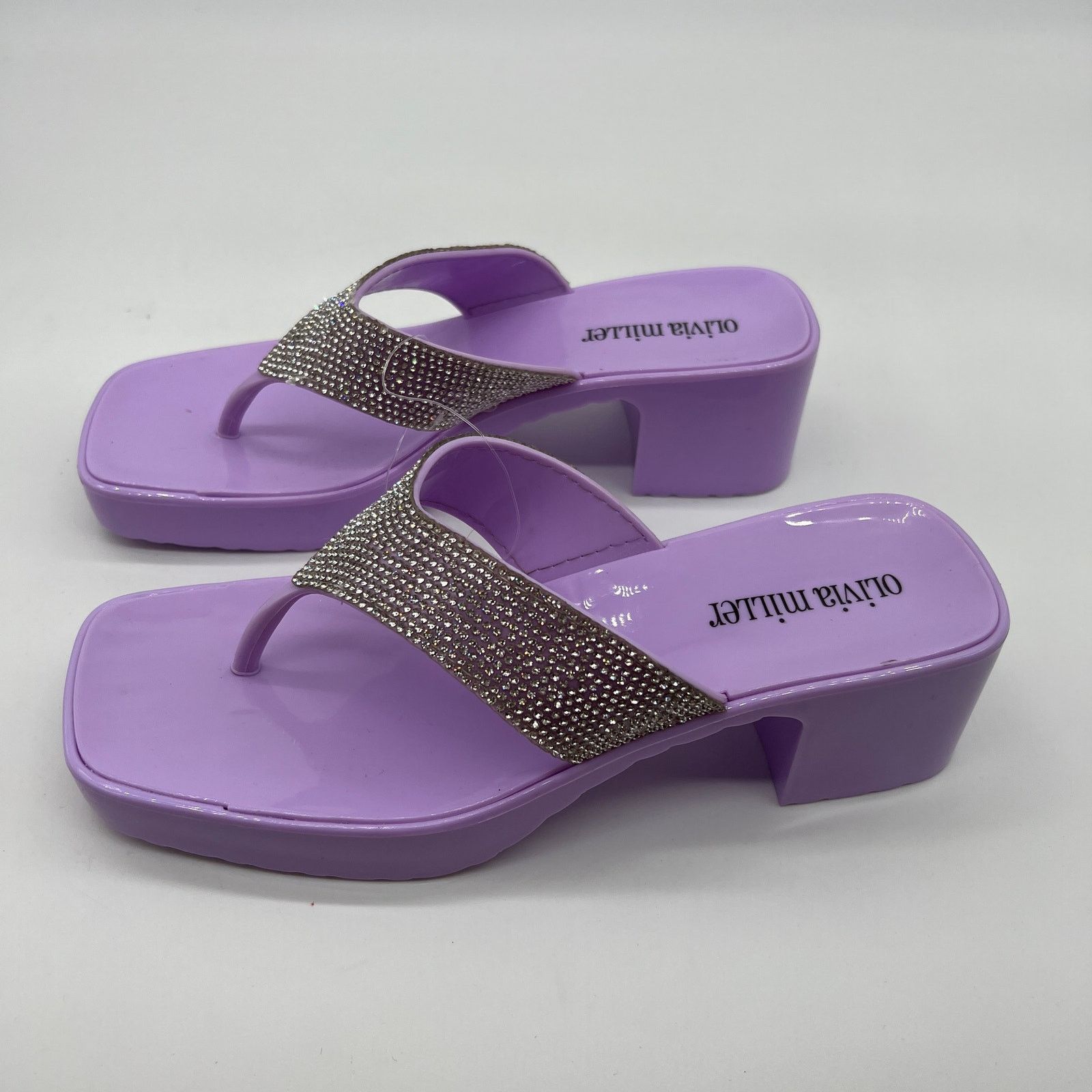 Other Olivia Miller Women's Lilac Heel Slip-On Sandals Size 7 Size US 7 / IT 37 - 9 Thumbnail