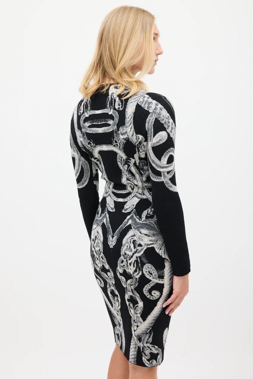 Alexander McQueen ★0% TAX★ F/W2010 Alexander McQueen Wool-Silk Graphic Dress Size S / US 4 / IT 40 - 2 Thumbnail