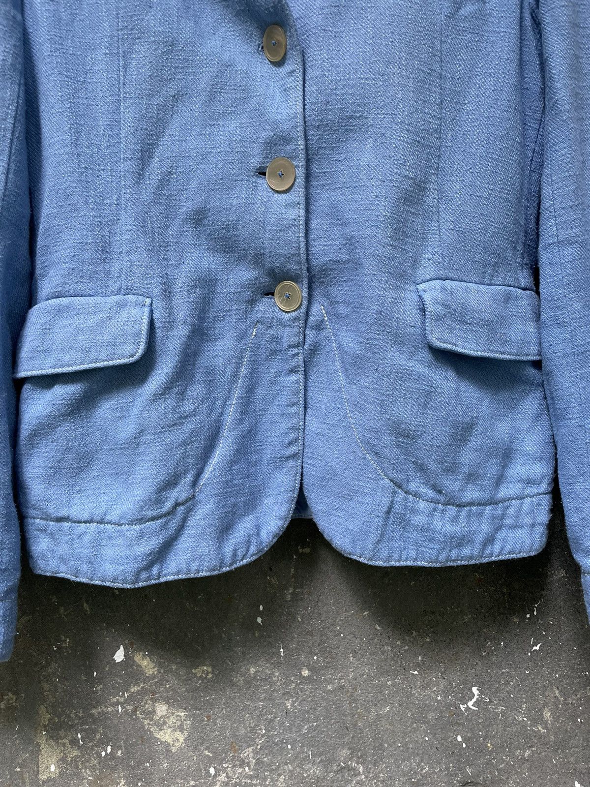 Jil Sander Vintage Jil Sander Linen Blue Blazer RARE Size S / US 4 / IT 40 - 5 Thumbnail