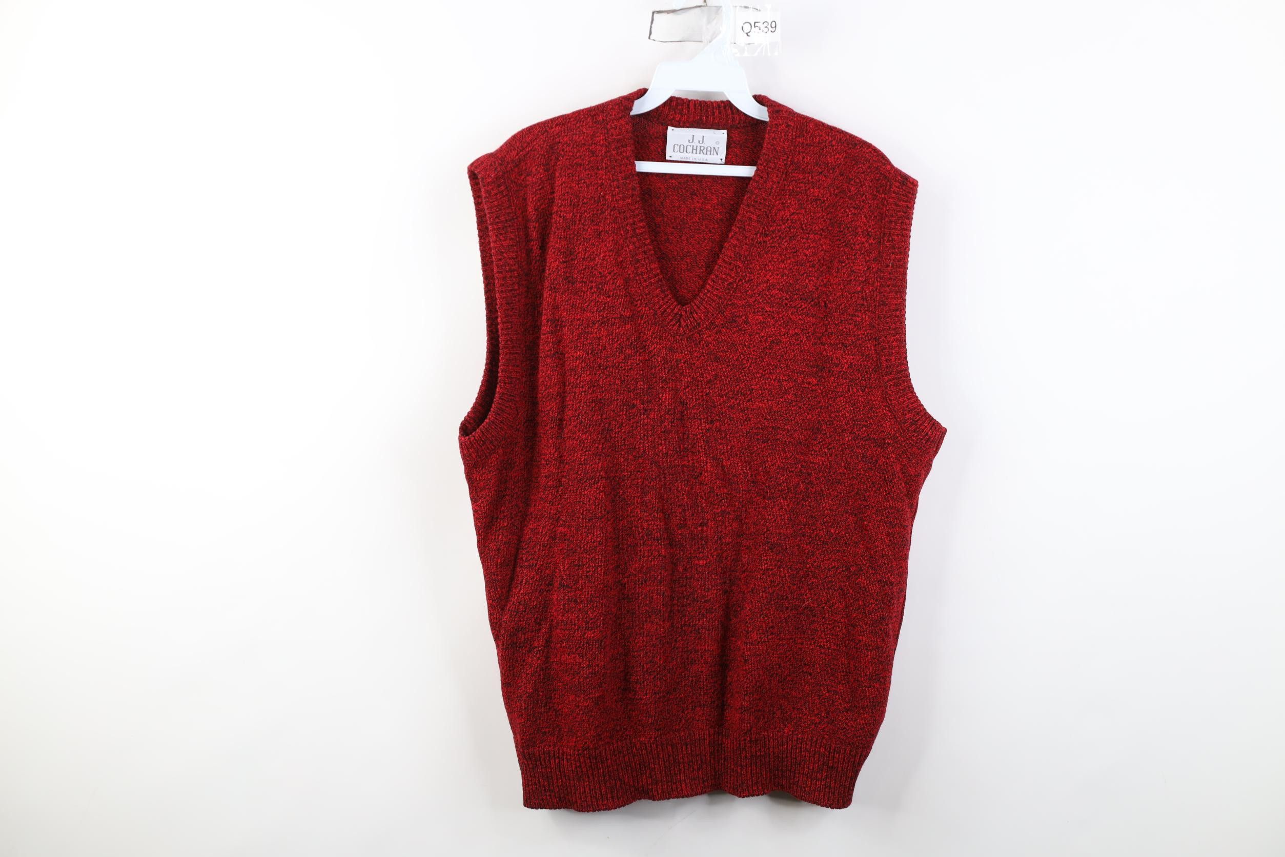 Vintage Vintage 90s Streetwear V-Neck Sweater Vest Heather Red USA Size US L / EU 52-54 / 3 - 1 Thumbnail