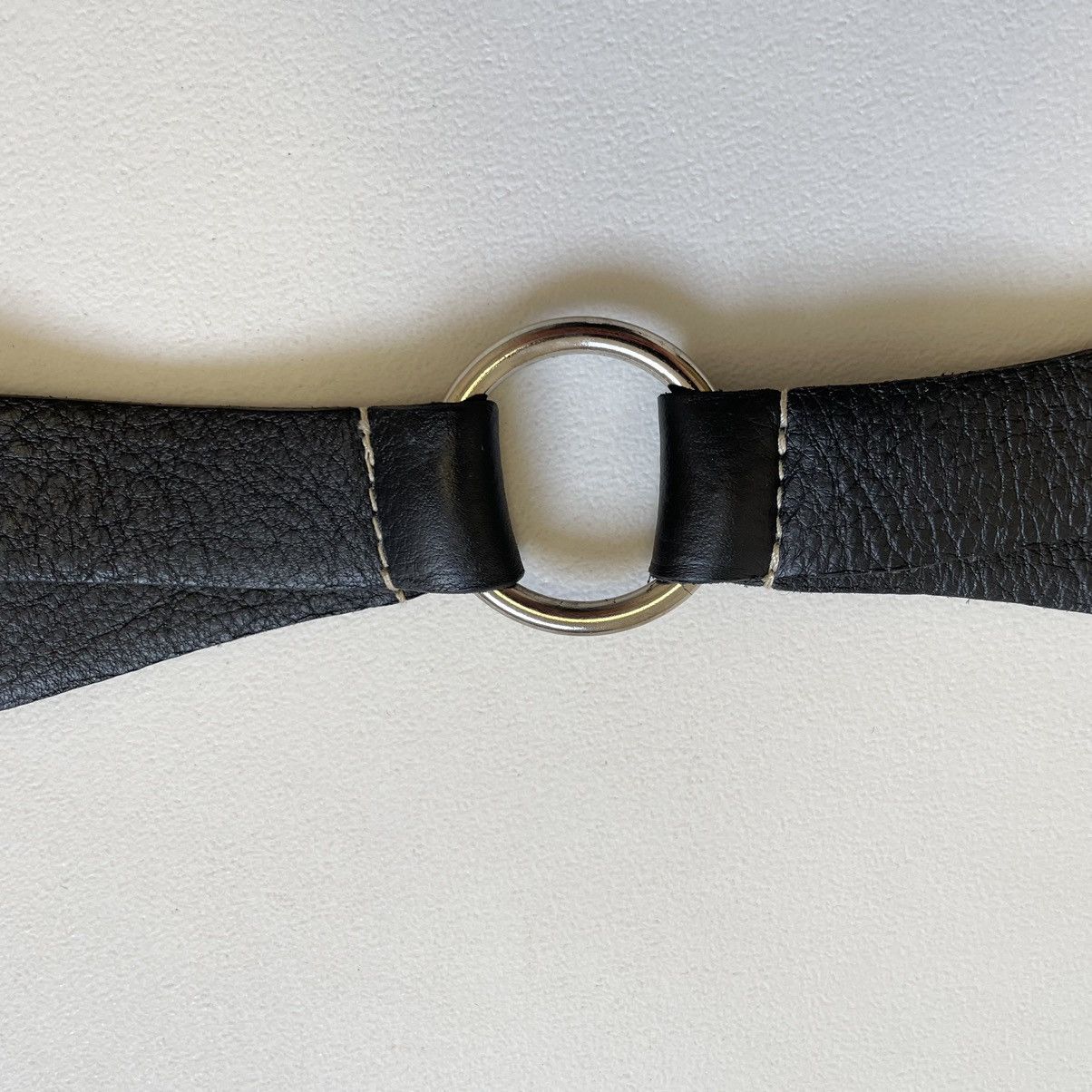 Miu Miu Mid 2000s Black Leather Bondage Belt Size 32 - 8 Thumbnail
