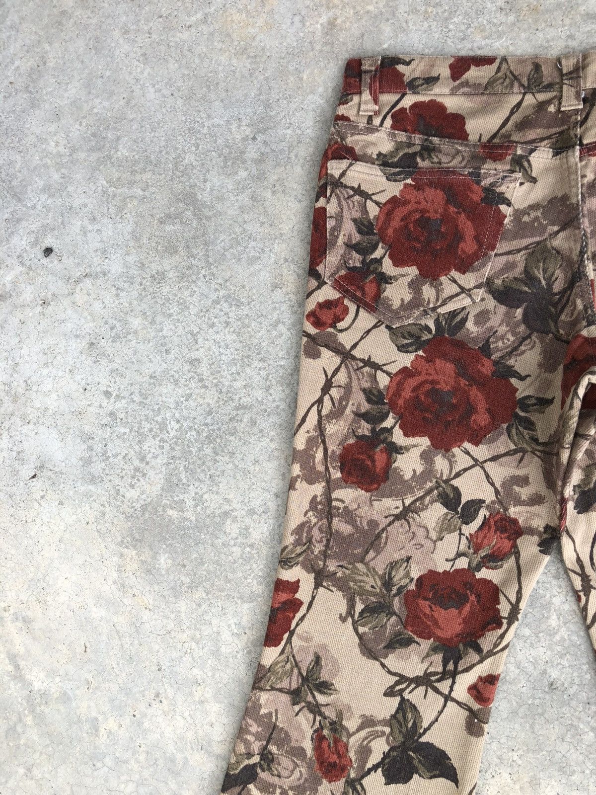 Tornado Mart Rare Tornado Mart Flared Bootcut Jeans Fullprint Flower Size US 31 - 9 Thumbnail