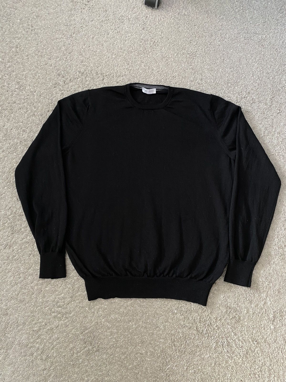 Gran Sasso Gran Sasso Virgin Wool Black Knit Sweater luxury designer Size US L / EU 52-54 / 3 - 10 Thumbnail