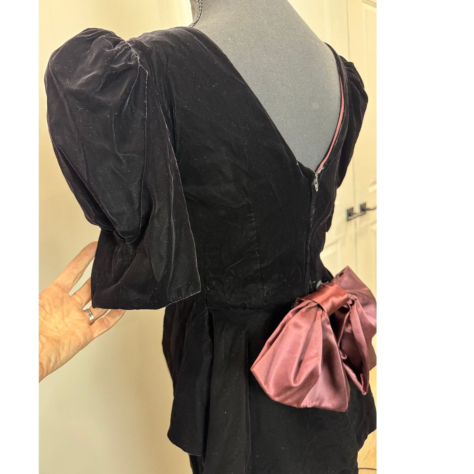 Other Gothic Whimsigoth Vintage Dress Black 80s Act III Small Size S / US 4 / IT 40 - 3 Thumbnail