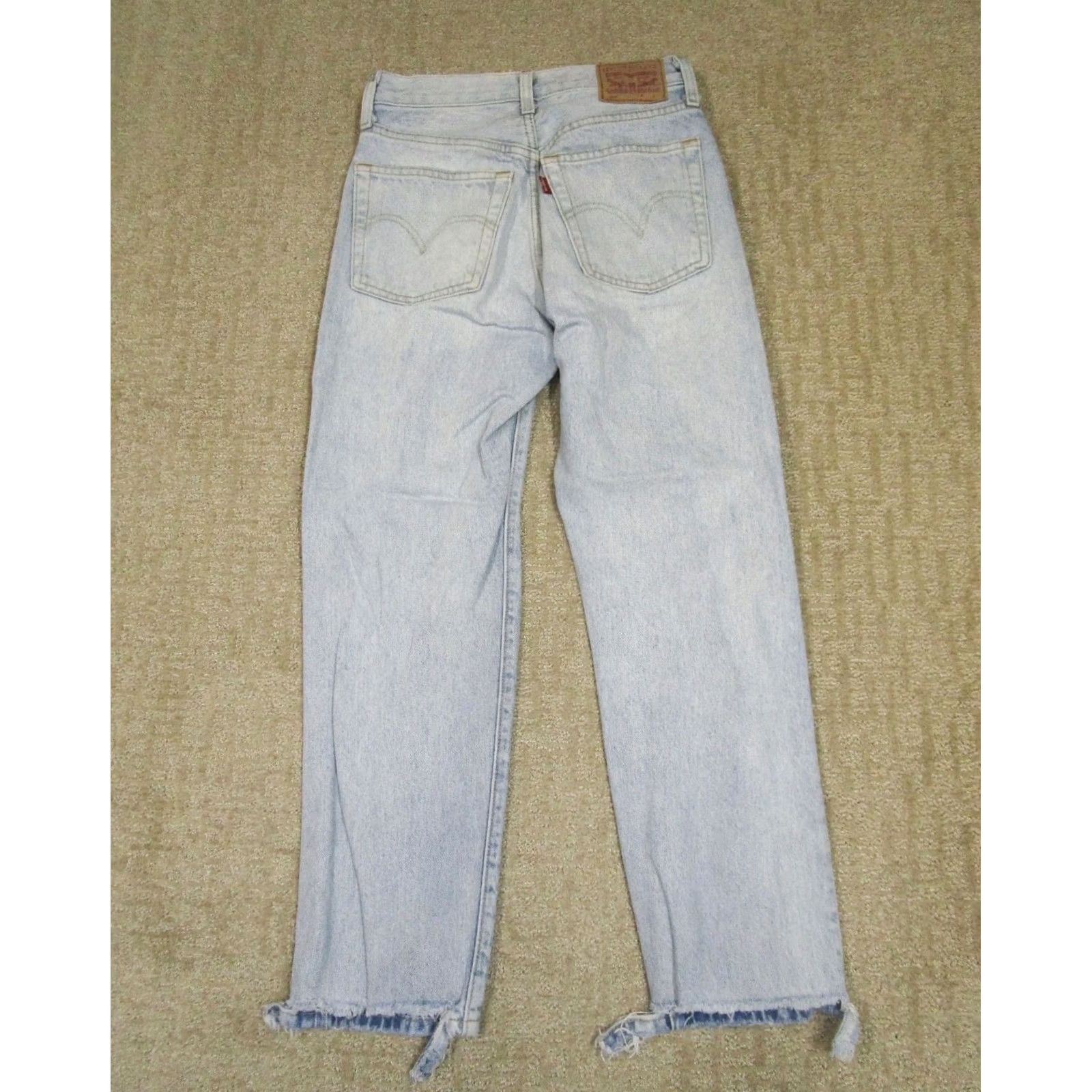 Levi's Levi's 501 Jeans Women 24 Blue Button Fly Distressed Light Wash Denim Straight Relaxed Pants 5-Pocket Logo Vintage? No Womens Size 42" / US 20 - 3 Thumbnail