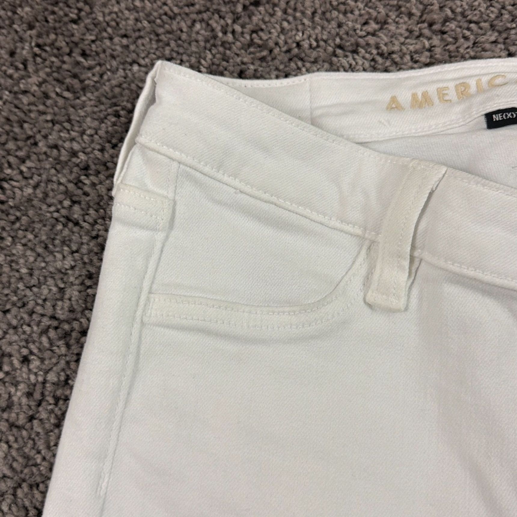 American Eagle Outfitters American Eagle Jeans Womens 0 White Skinny Distressed Denim Jeggings 24x28 Size 25" / US 0 / IT 36 - 3 Thumbnail