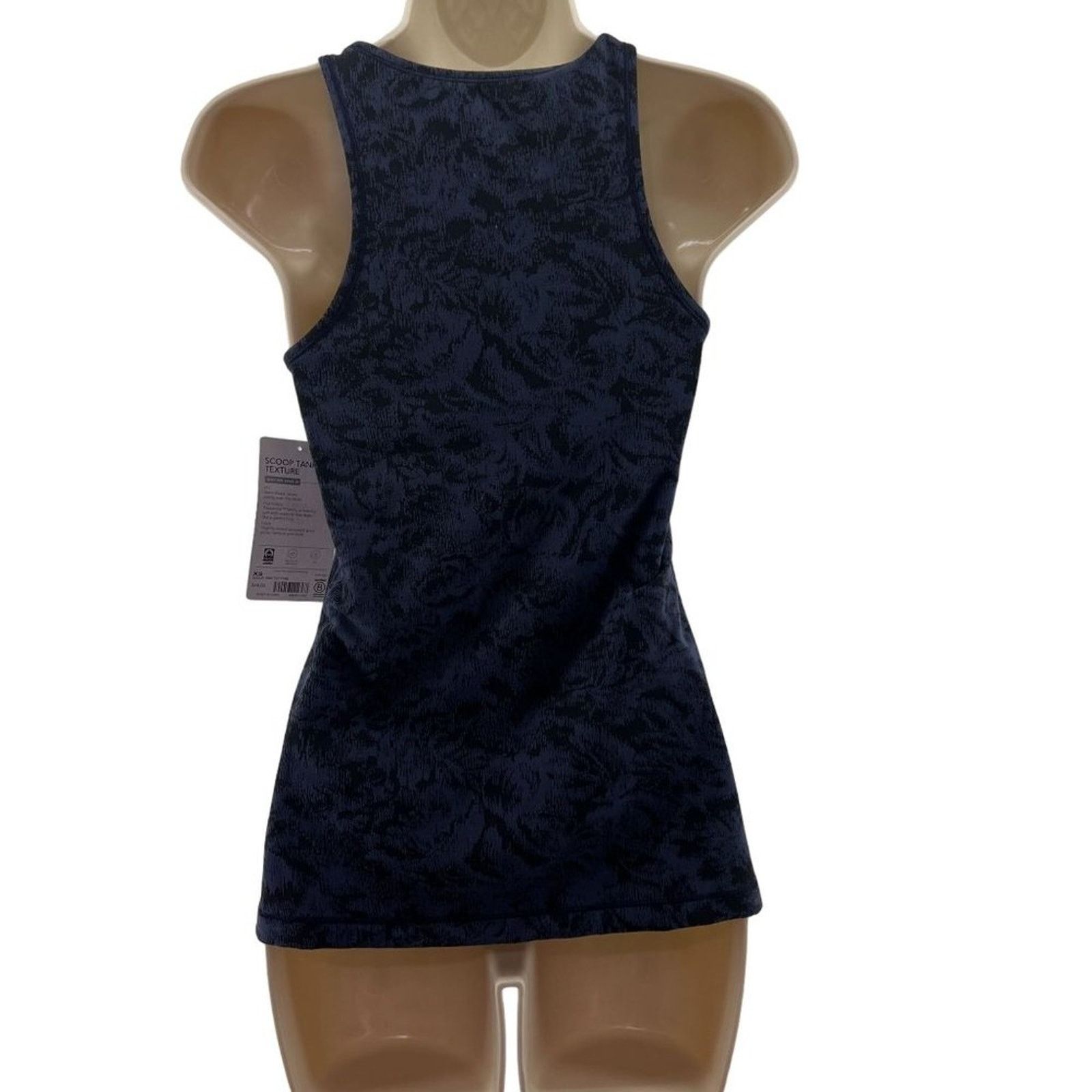 Athleta Athleta Scoop Tank Texture Blue Black Womens Xsmall Workout Size XS / US 0-2 / IT 36-38 - 6 Thumbnail