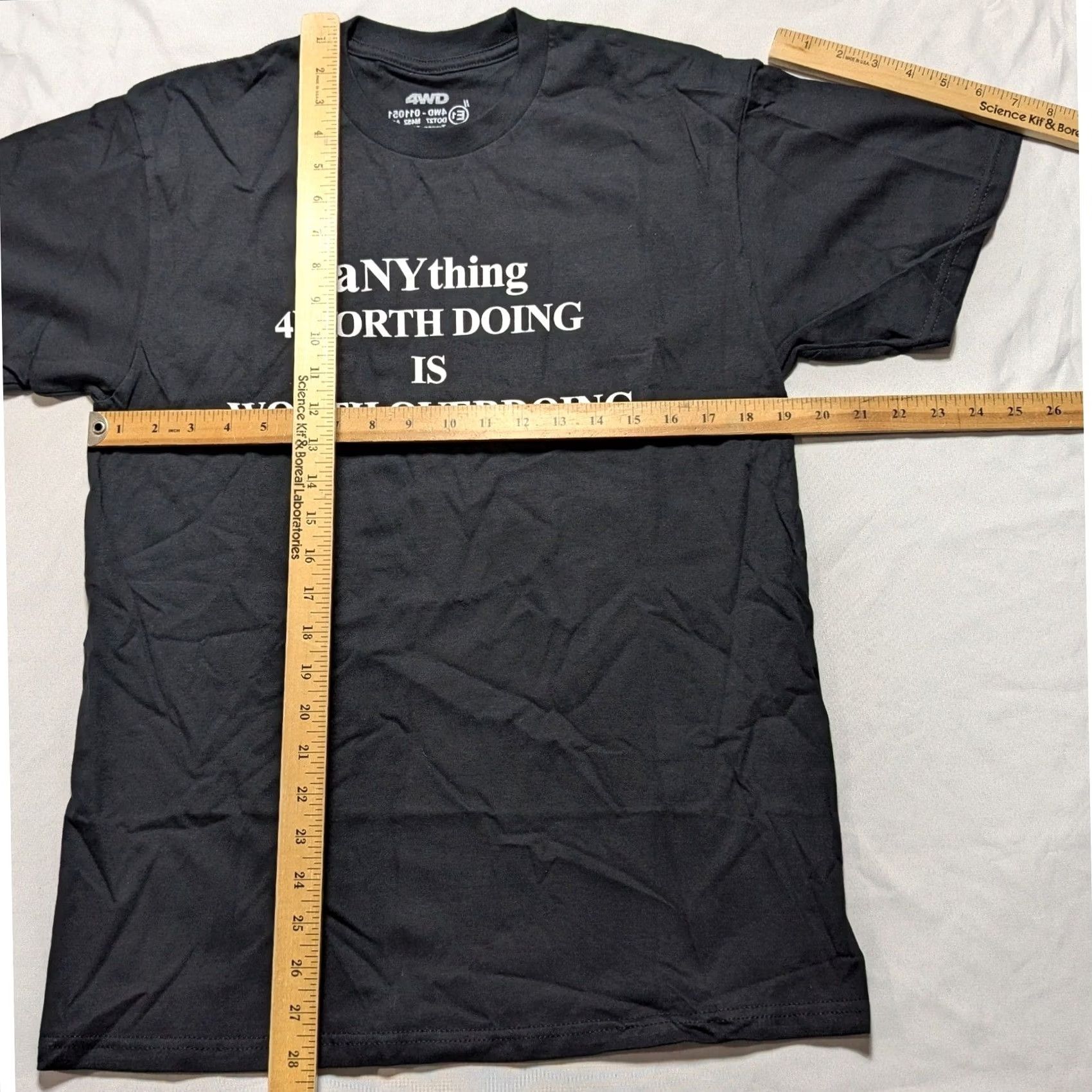 Vintage 4WD Anything 4 Worth Doing Is Worth Overdoing Black T-Shirt Mens Medium Short Sleeve Crew Neck Graphic Print Size US M / EU 48-50 / 2 - 4 Thumbnail