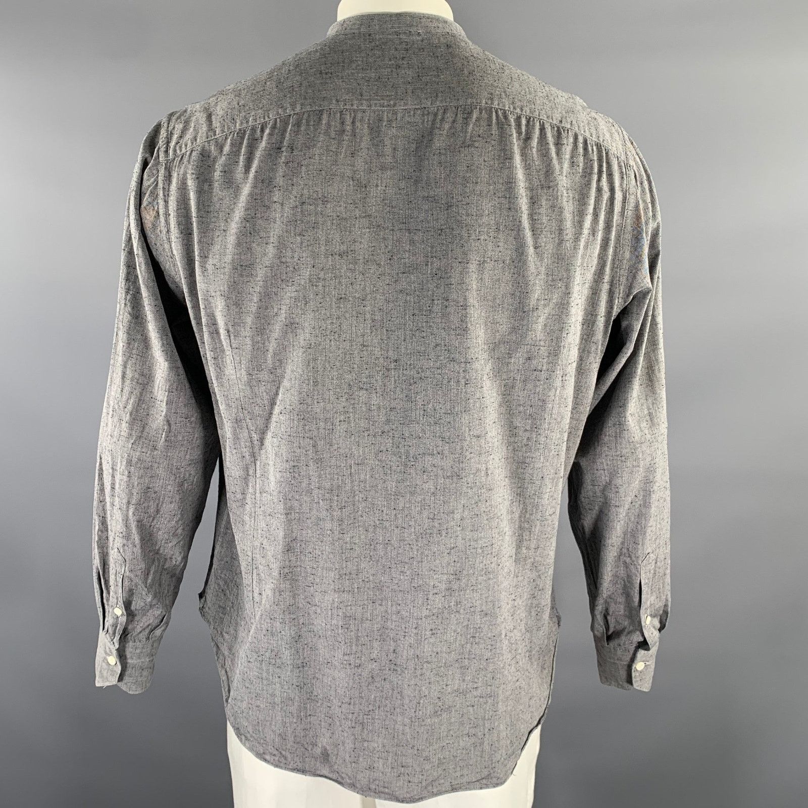 Eidos Napoli EIDOS Size L Grey Speckled Band Collar Long Sleeve Shirt Size US L / EU 52-54 / 3 - 4 Thumbnail