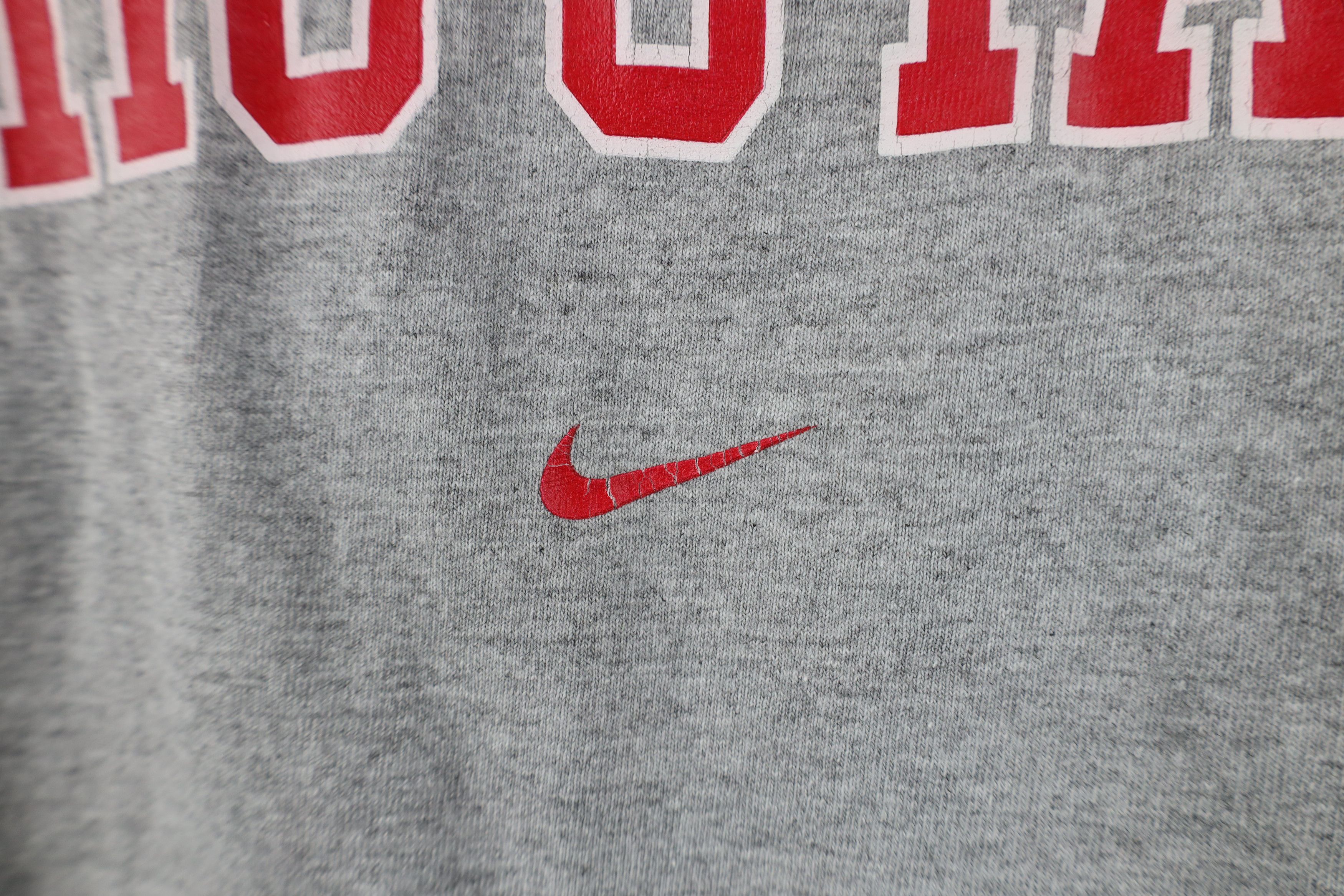 Nike Vintage Nike Swoosh Ohio State University T-Shirt Gray Size US L / EU 52-54 / 3 - 5 Thumbnail