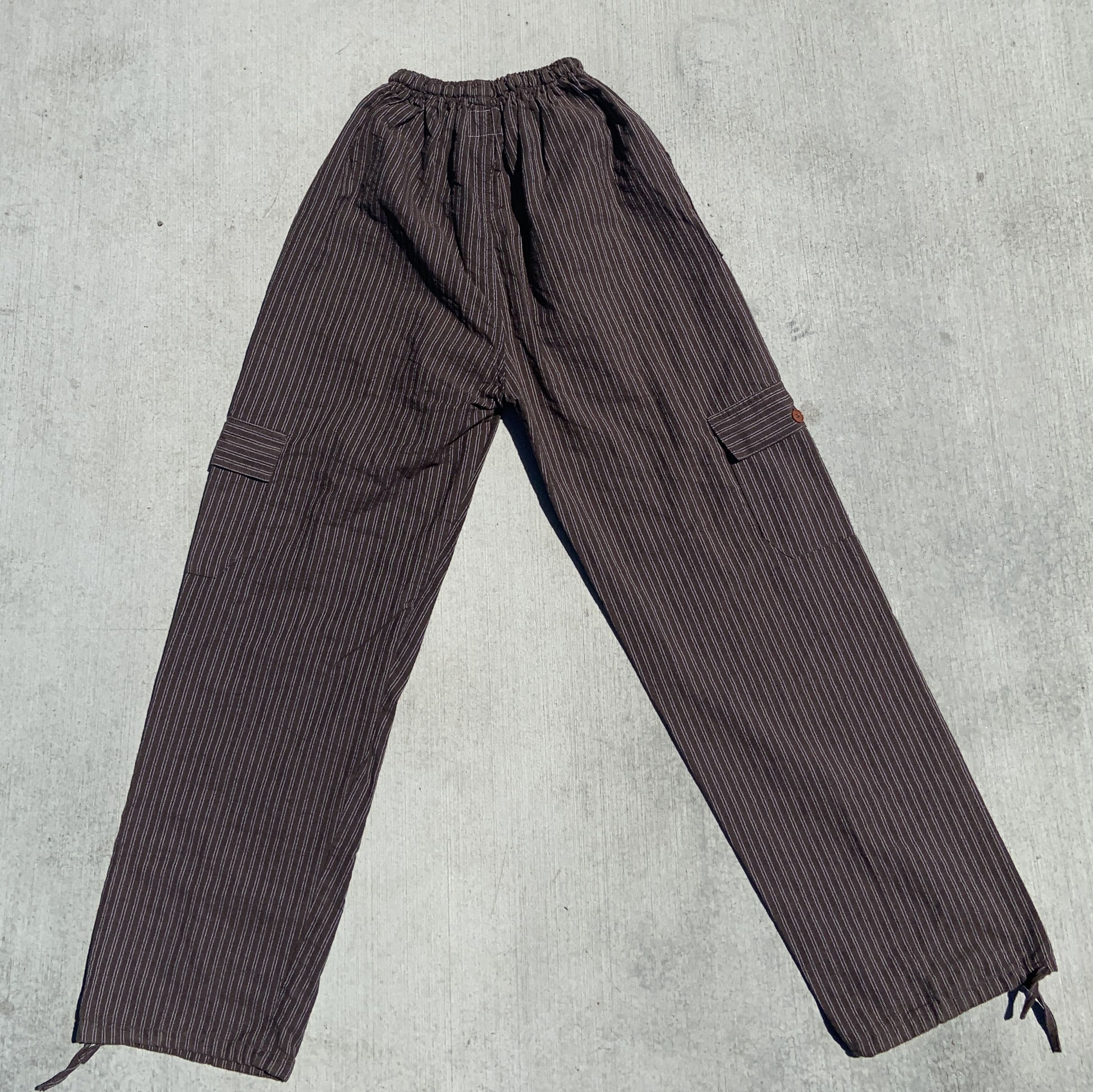 Other Lightweight High Waisted Striped Flow Pants DEEP POCKETS Size 32" / US 10 / IT 46 - 2 Thumbnail