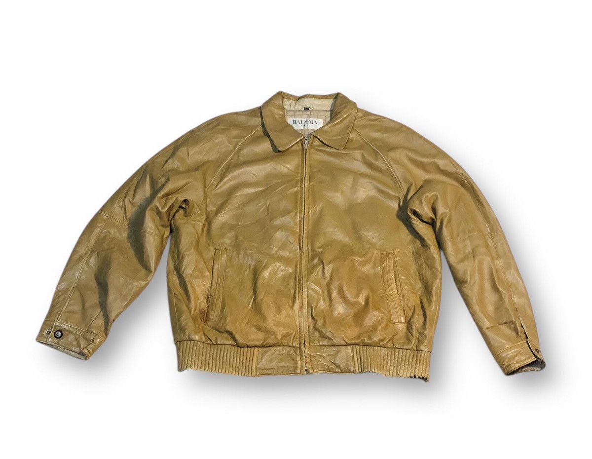 Balmain × Vintage Balmain Leather Jacket Zippered (11) Size US XXL / EU 58 / 5 - 1 Thumbnail
