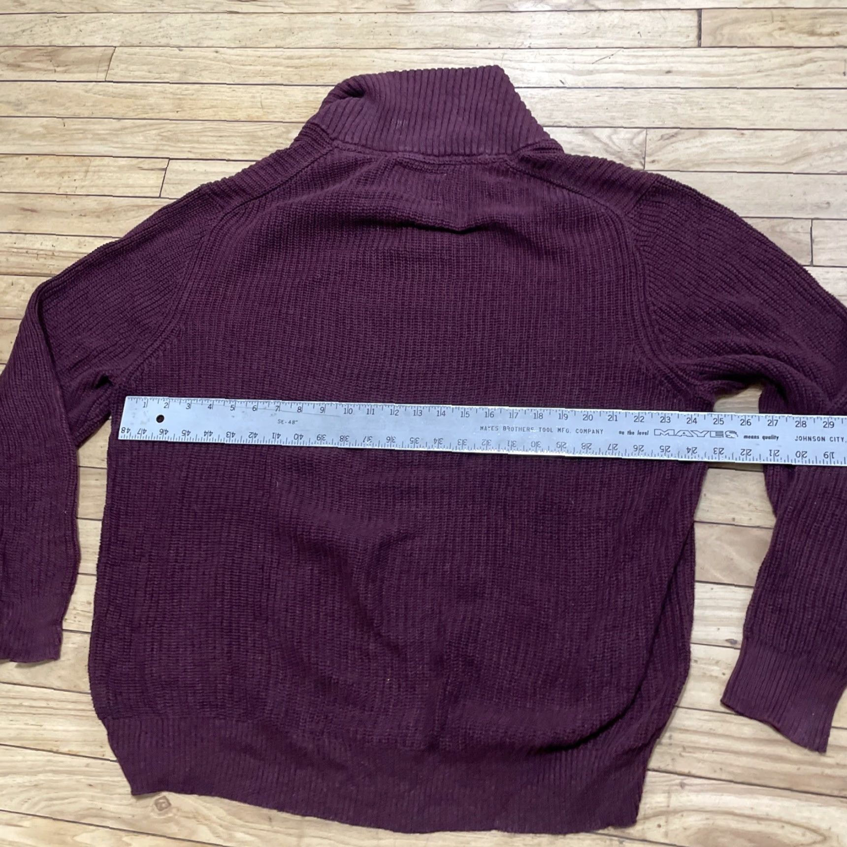 Weatherproof VINTAGE Weatherproof Sweater Men 2XL Pullover Cowl Maroon Heavyweight Knitted Knit Winter Casual Mens Size US XXL / EU 58 / 5 - 6 Thumbnail