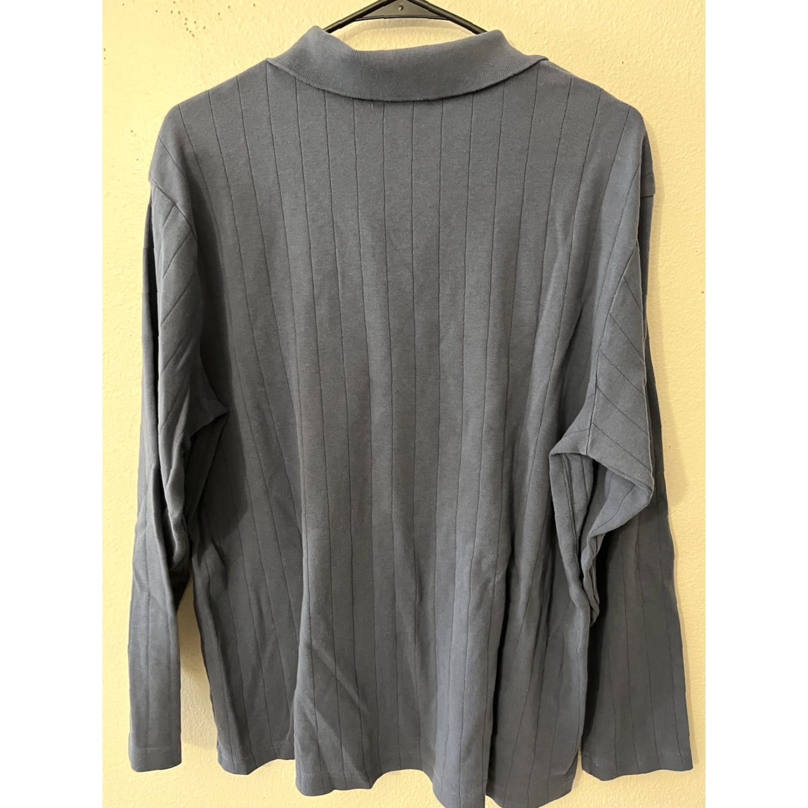 Alfani VINTAGE Alfani Shirt Polo Adult XL Blue Long Sleeve Knit Acrylic Blend Mens Regular Size US XL / EU 56 / 4 - 3 Thumbnail