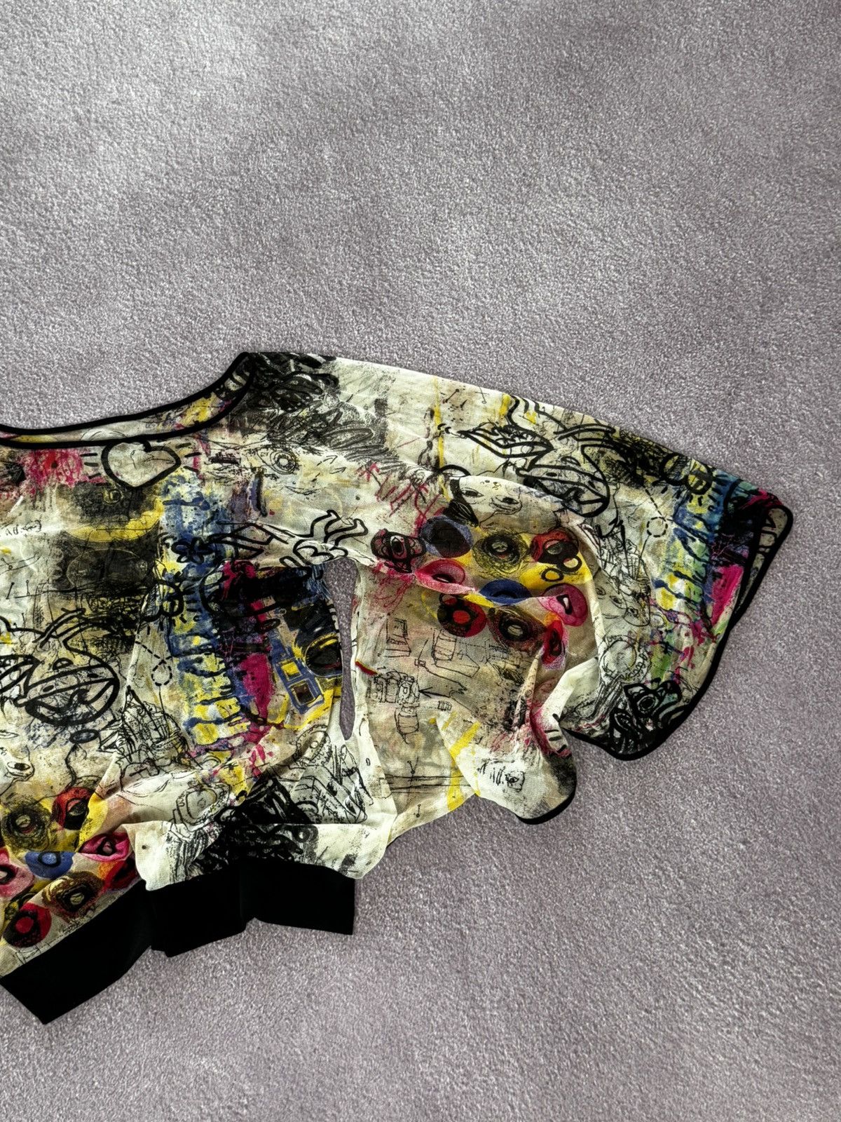 Japanese Brand Avant Garde Abstract Vibe Y2K Floral Pattern Blouse Size M / US 6-8 / IT 42-44 - 3 Thumbnail